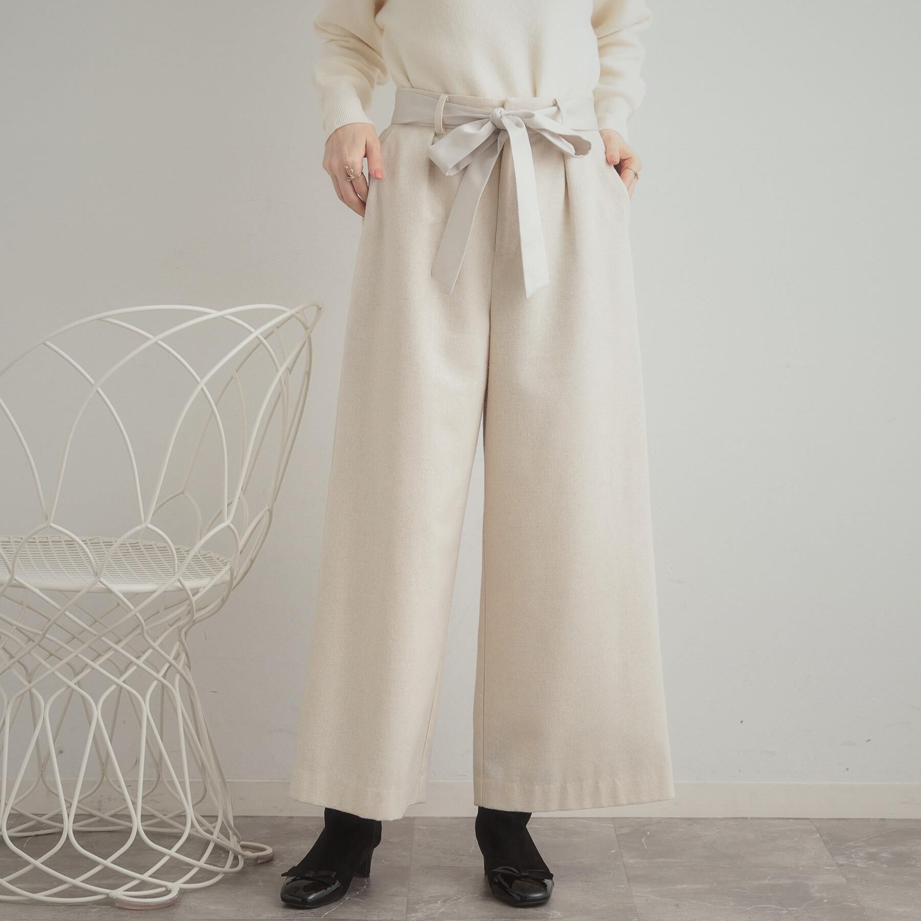 Couture broach「【上品華やか・通勤】ラメツイード ワイドパンツ」|その他|