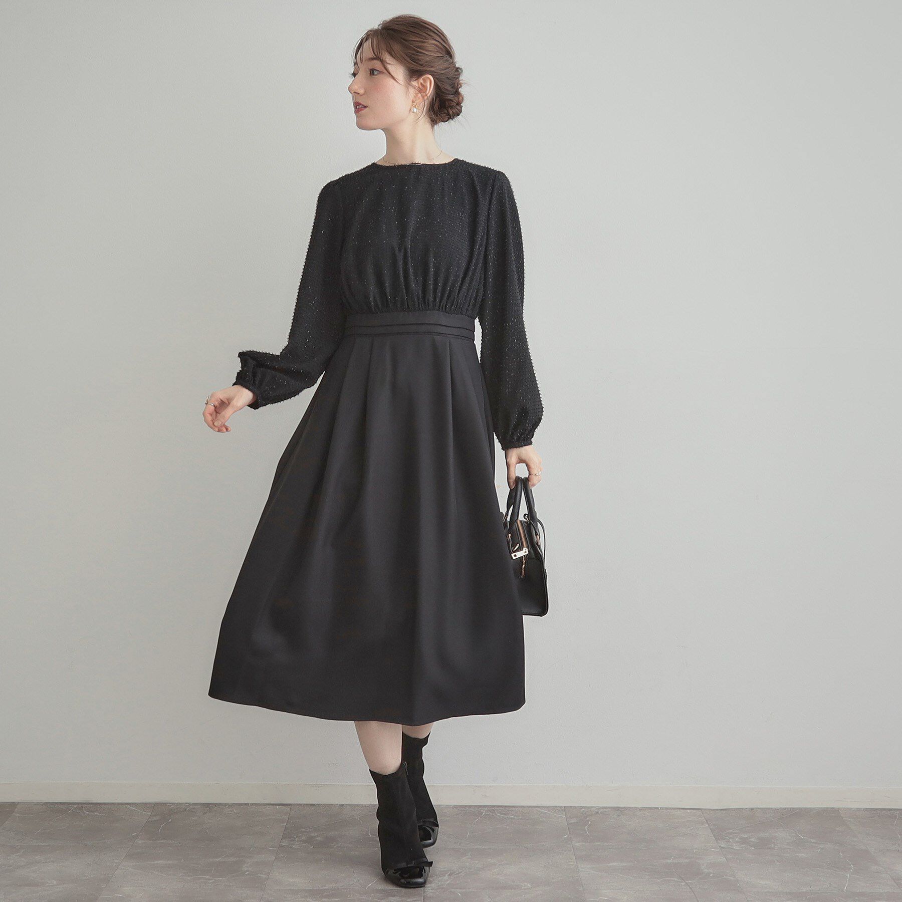 Couture broach「【通勤・ラメジャカード】ドッキングワンピース」|ワンピース|