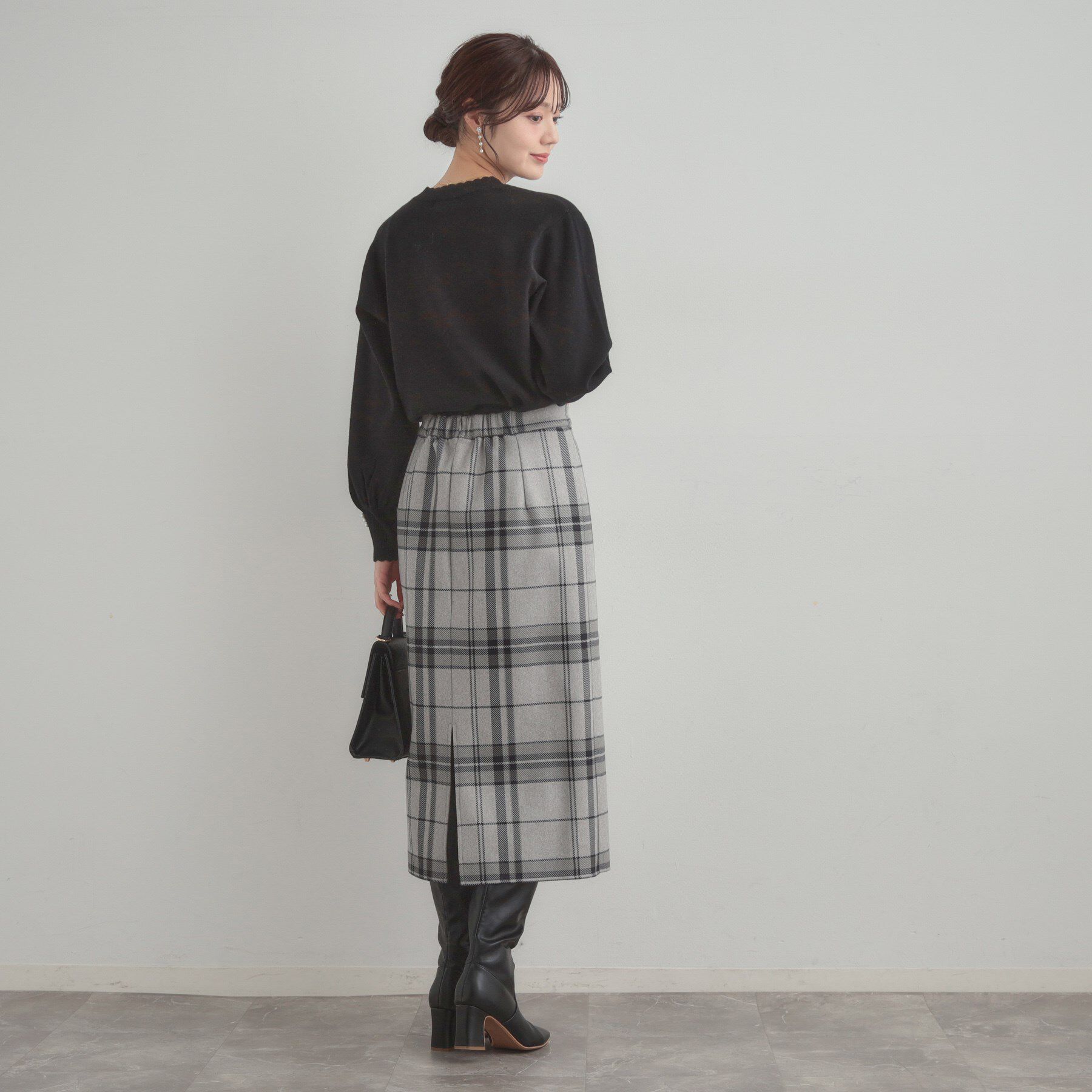 Couture broach「【洗える/微起毛】Iライン チェックスカート」|スカート|