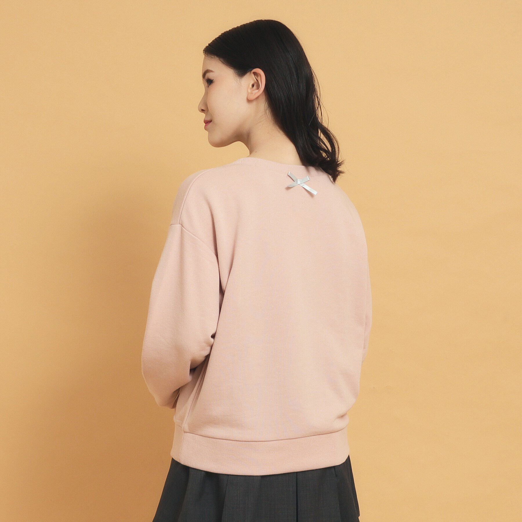 PINK-latte「毎日着たい！リボンパール裏毛」|Tシャツ・カットソー|