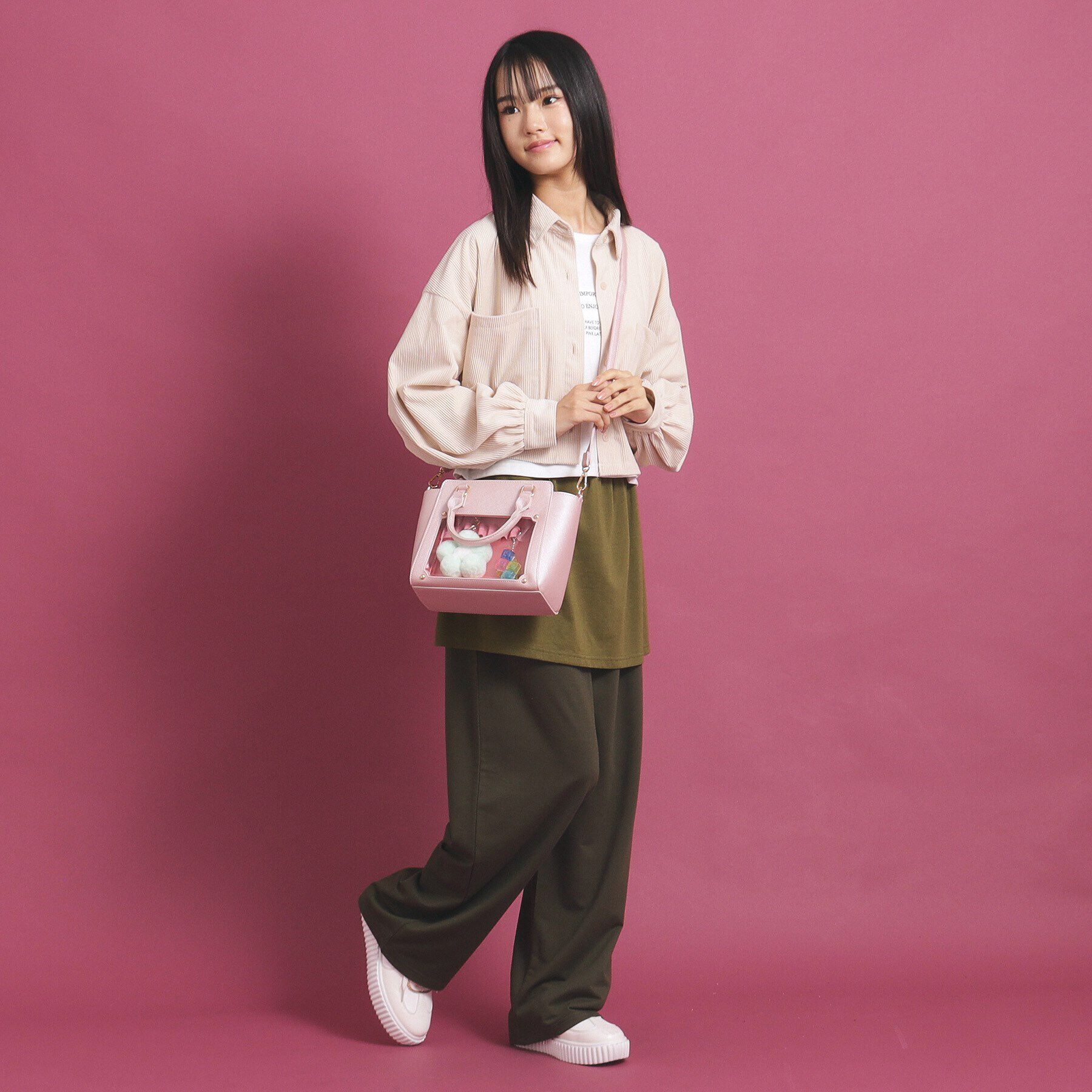 PINK-latte「【推し活】ぬいフリルバッグ」|トートバッグ|