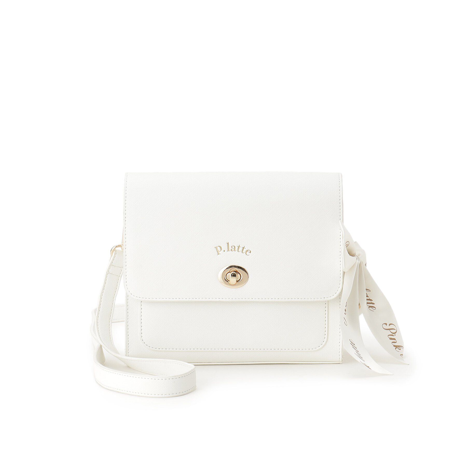 PINK-latte「リボンチャーム付きPUショルダー」|ショルダー・メッセンジャー|