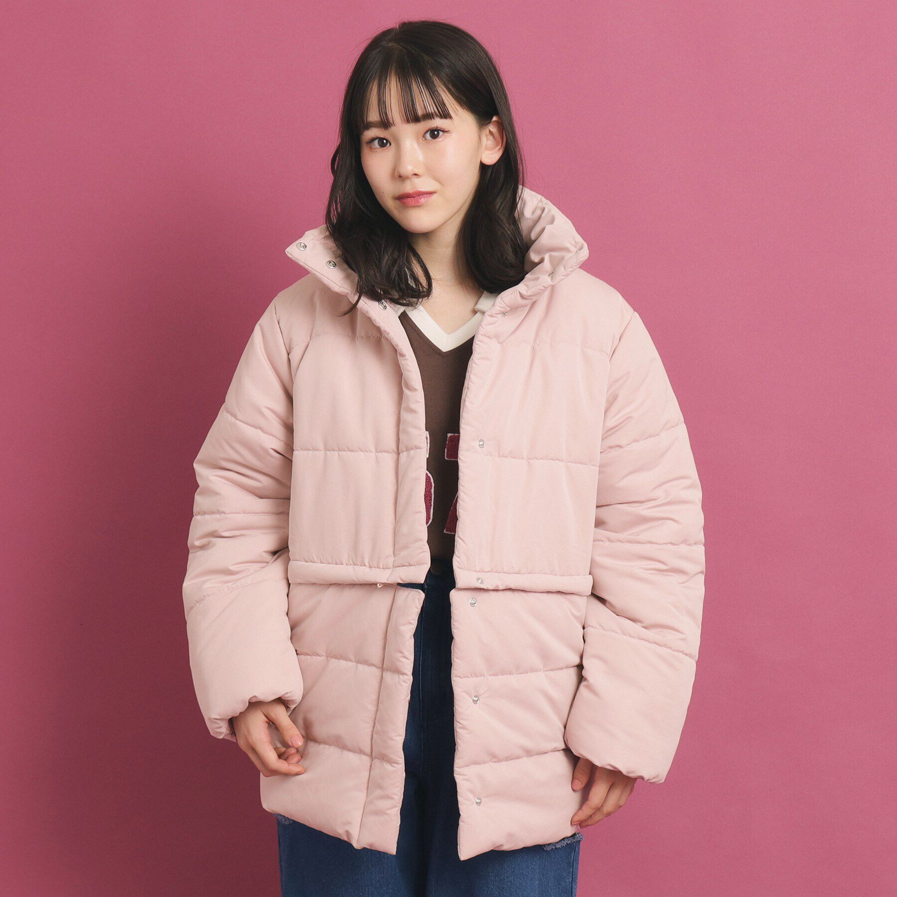 PINK-latte「【2WAY】 中綿マルチショートコート」|その他|