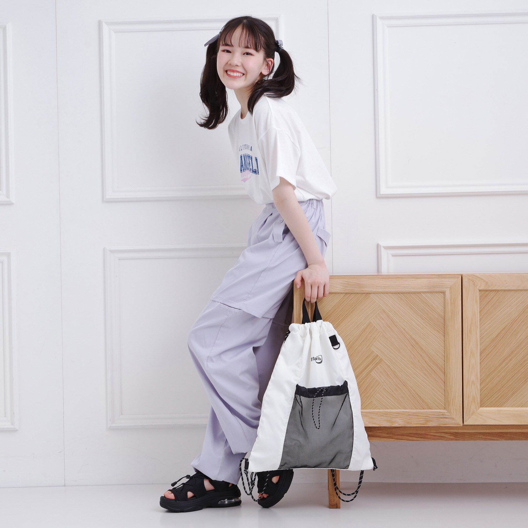 PINK-latte「【スクールグッズ／習い事】ナップサック」|リュック|