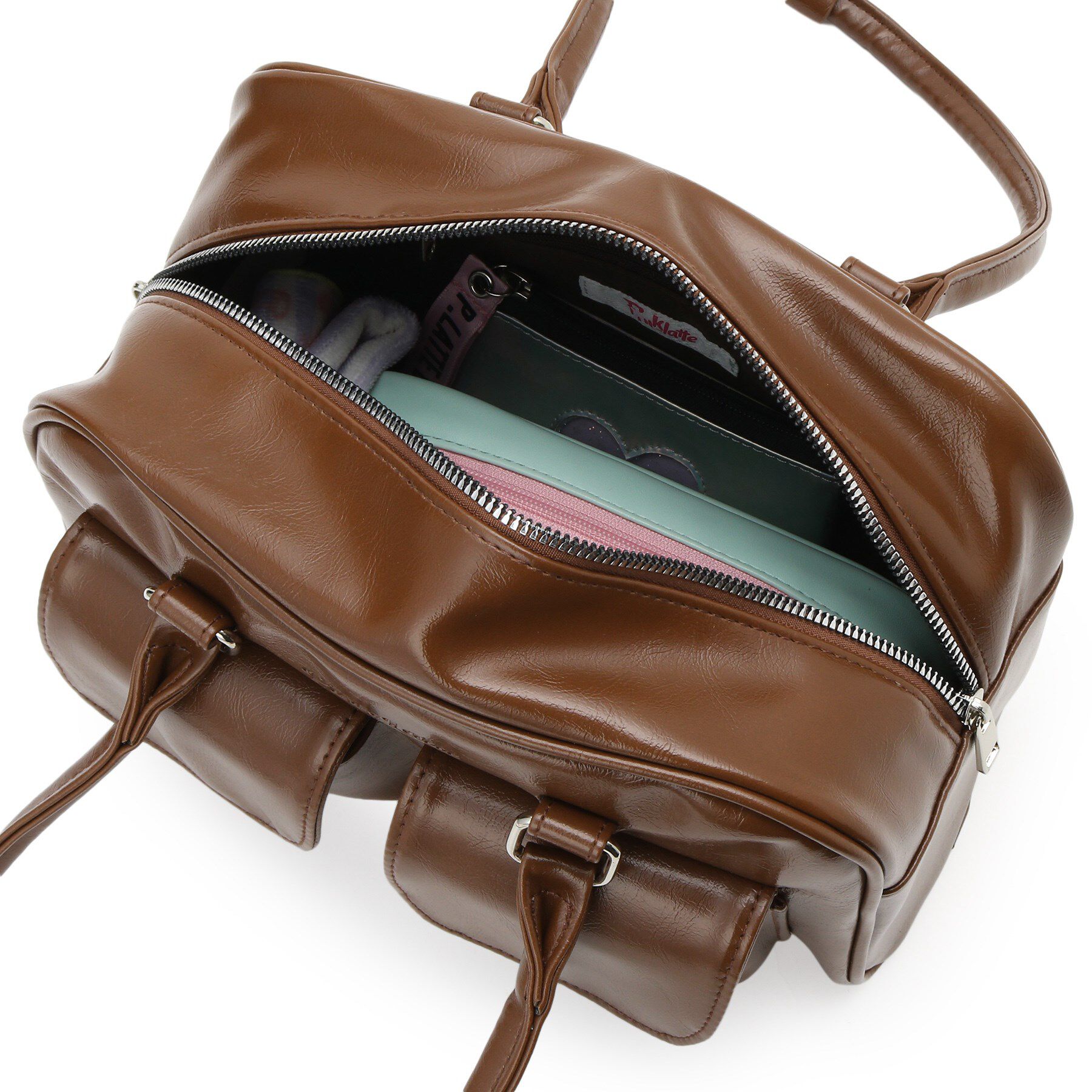 PINK-latte「アウトポケット ロングハンドルバッグ」|ハンドバッグ|