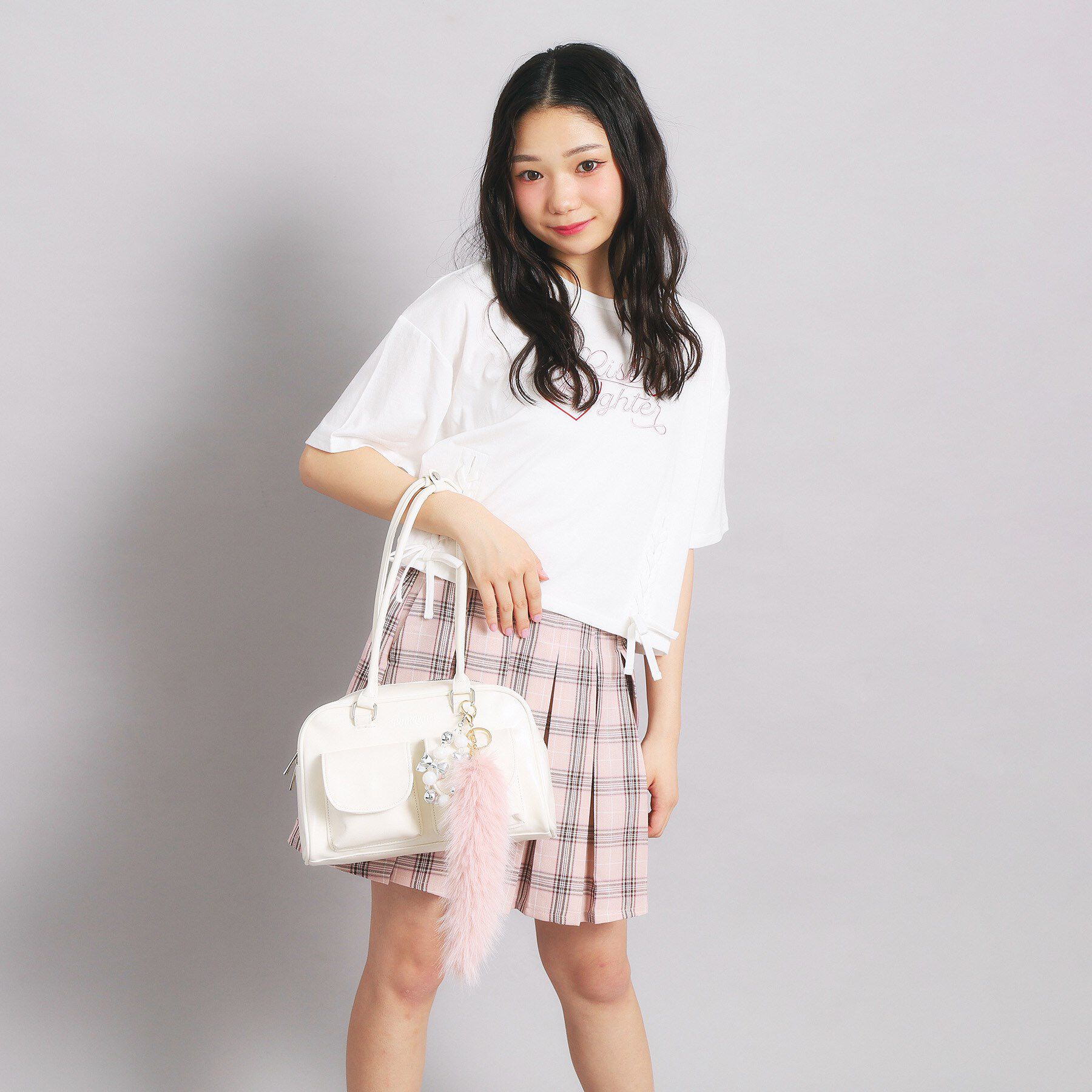 PINK-latte「アウトポケット ロングハンドルバッグ」|ハンドバッグ|