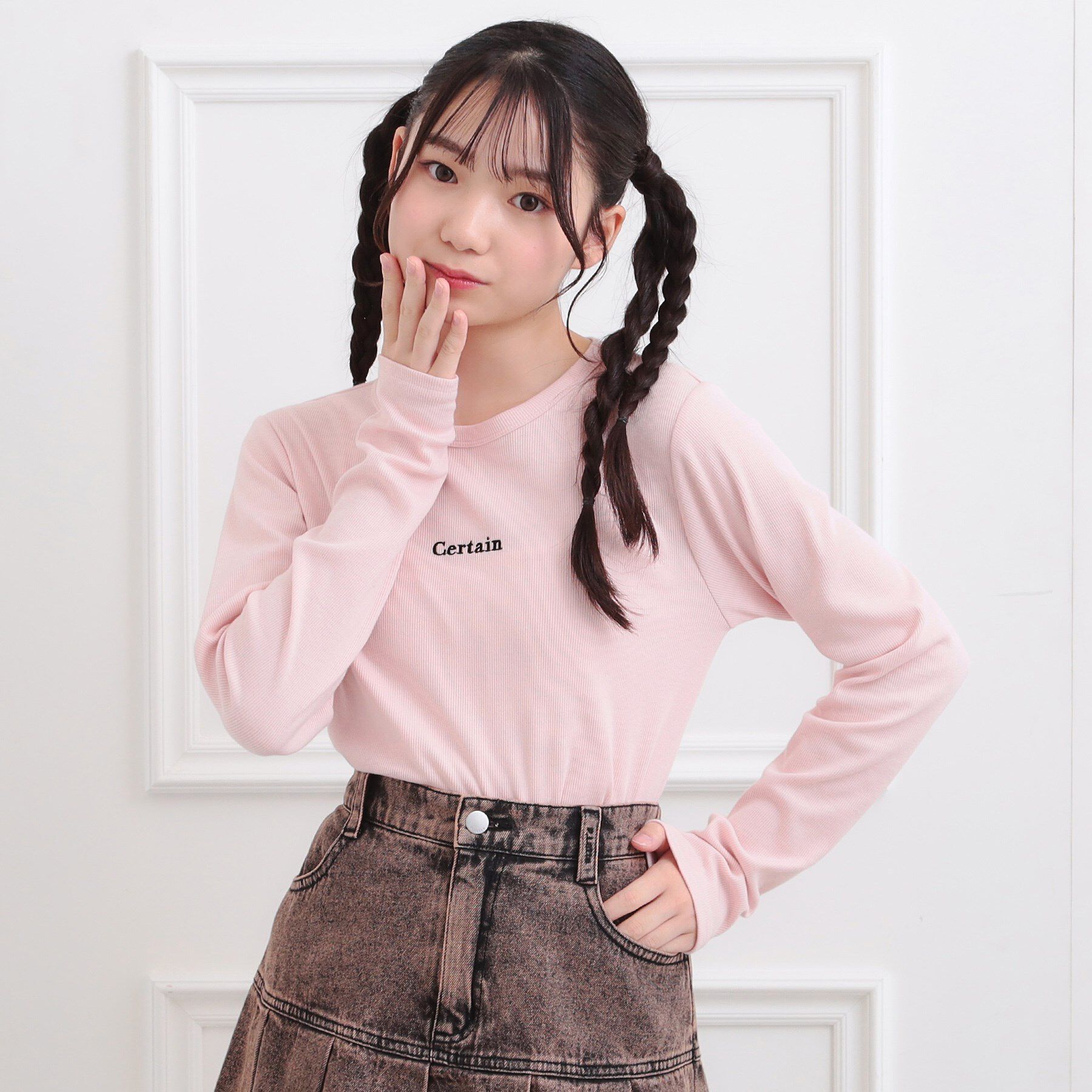 PINK-latte「シンプルテレコプルオーバー」|Tシャツ・カットソー|