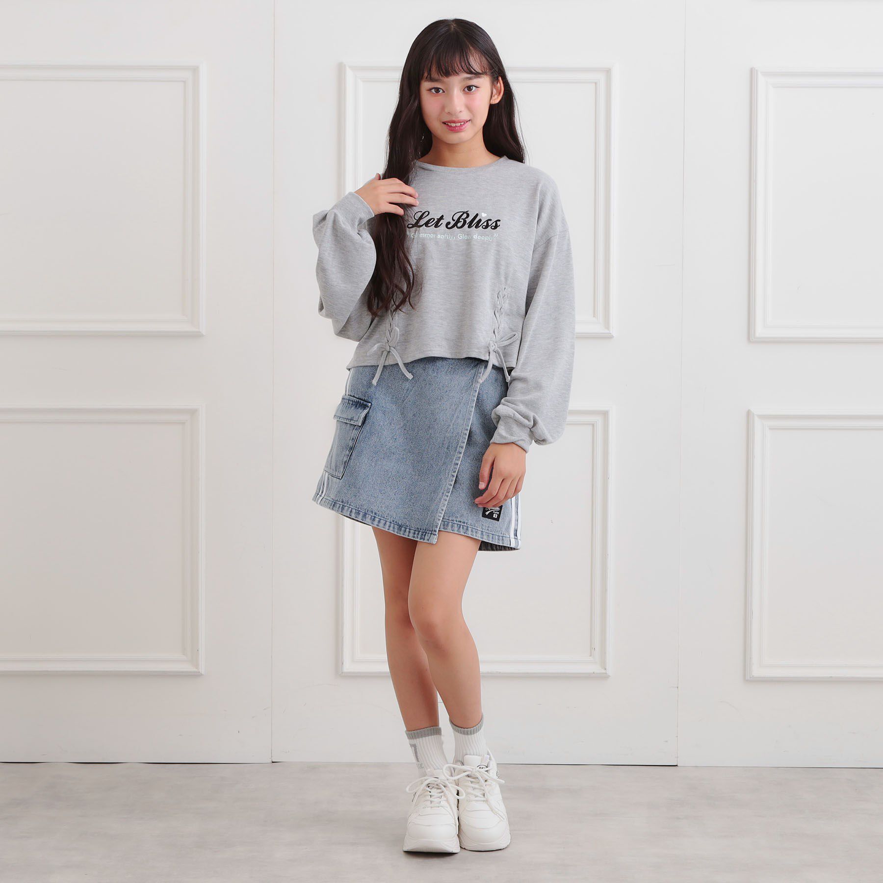 PINK-latte「レースアップ刺繍裏毛プルオーバー」|その他|