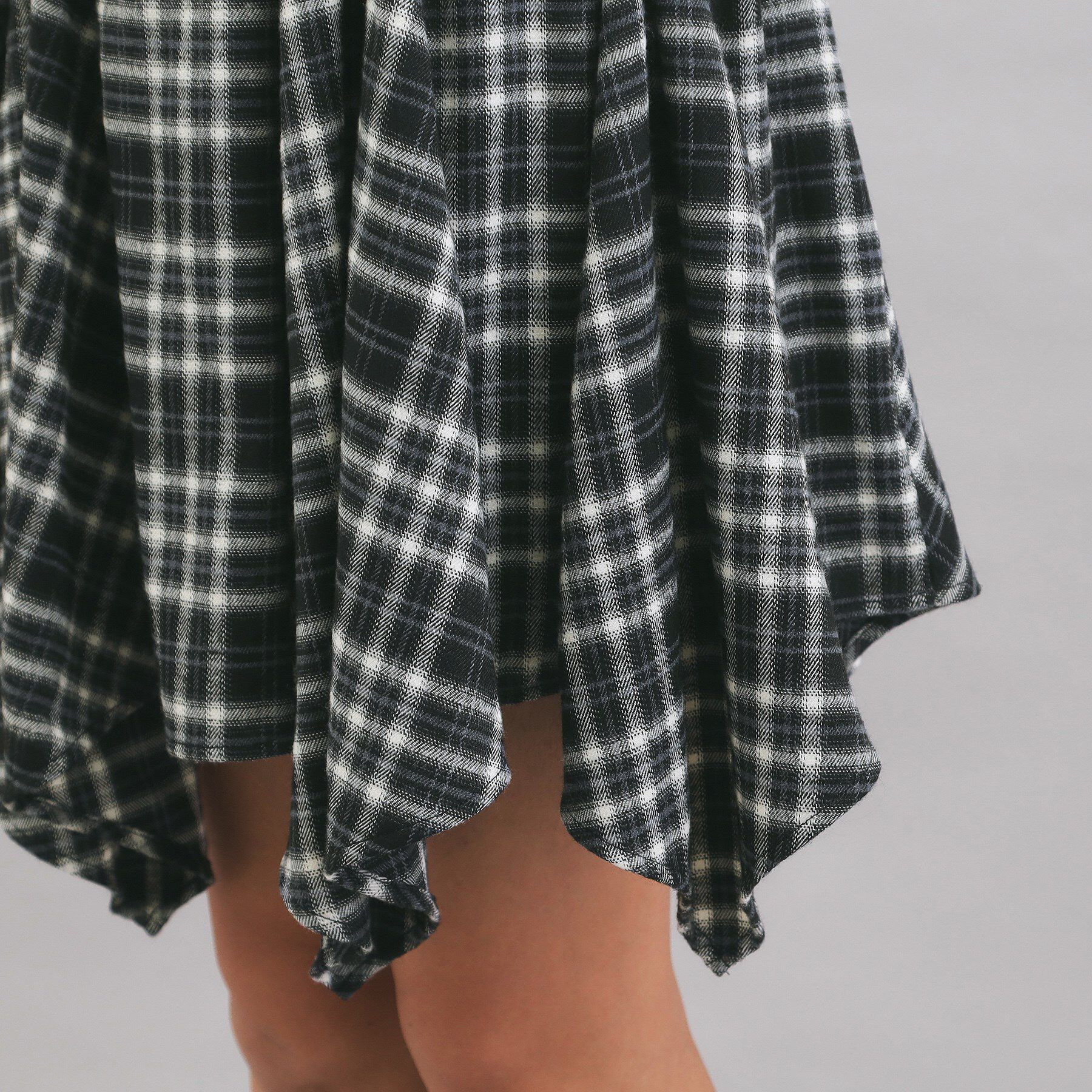 PINK-latte「チェック変形ヘムスカート」|スカート|