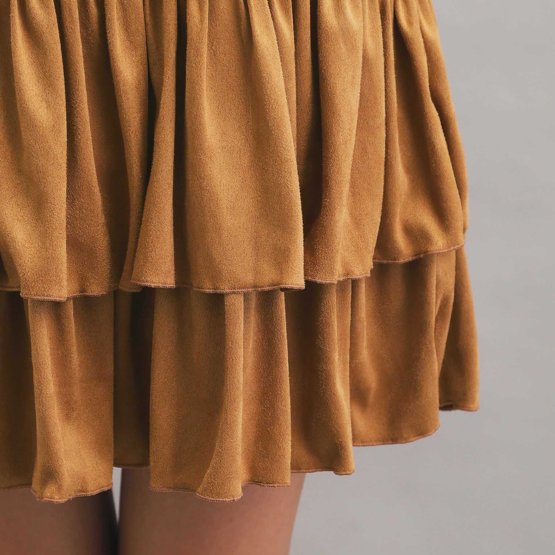 PINK-latte「フェイクスエードティアードスカート」|スカート|