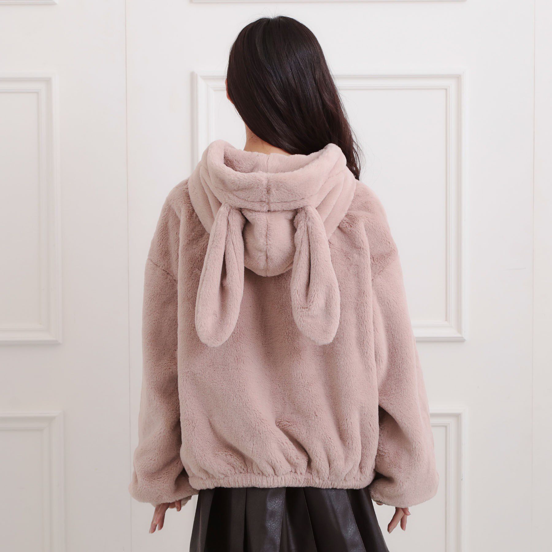 PINK-latte「耳付きフェイクファーブルゾン」|ブルゾン・スタジャン|