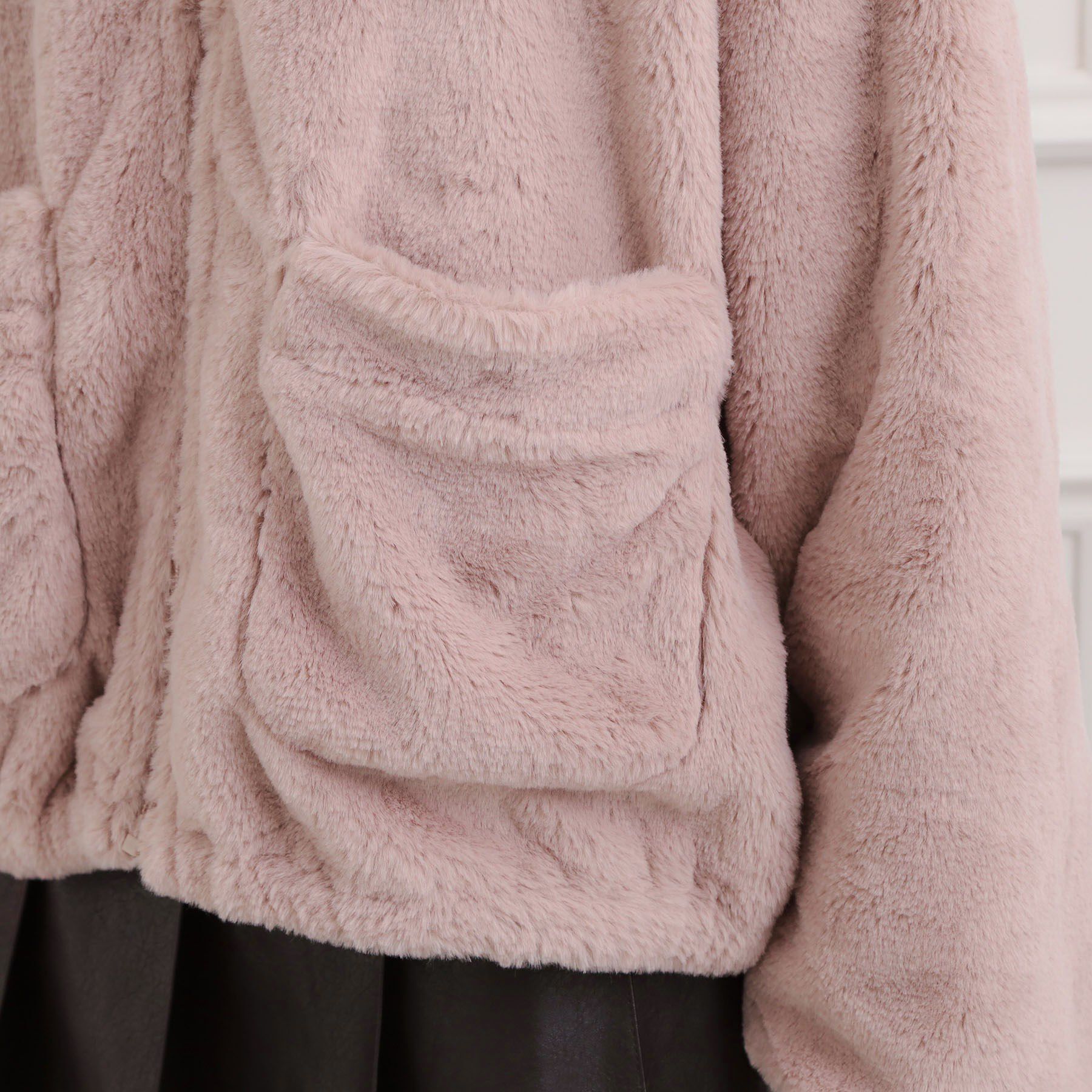 PINK-latte「耳付きフェイクファーブルゾン」|ブルゾン・スタジャン|