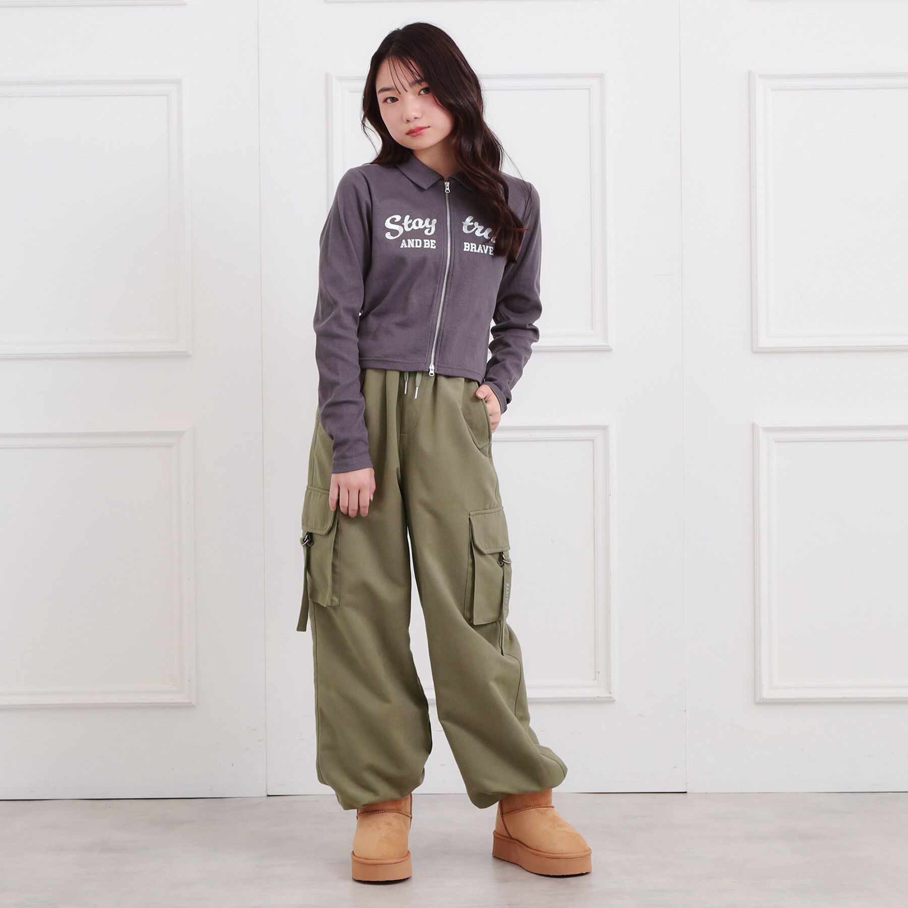 PINK-latte「ピーチ起毛ベーシックカーゴパンツ」|その他|