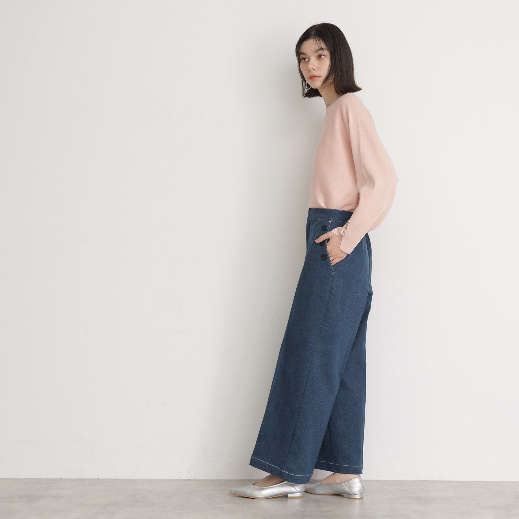 THE SHOP TK「【美脚/オ―ルシーズン】デニムマリンパンツ/洗濯機OK」|デニム|