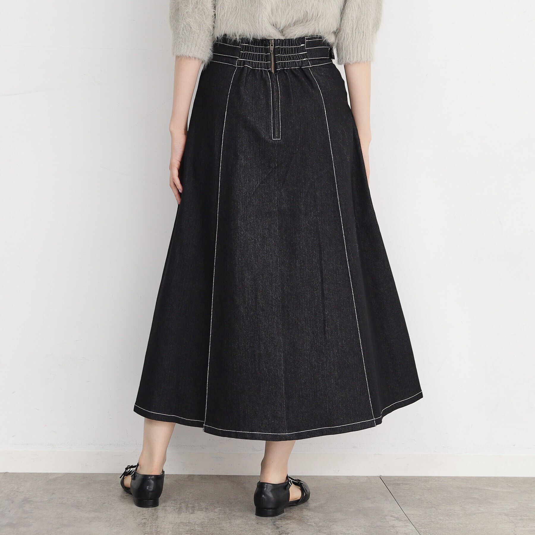 THE SHOP TK「【オールシーズン】デニムタックスカート/洗える」|スカート|