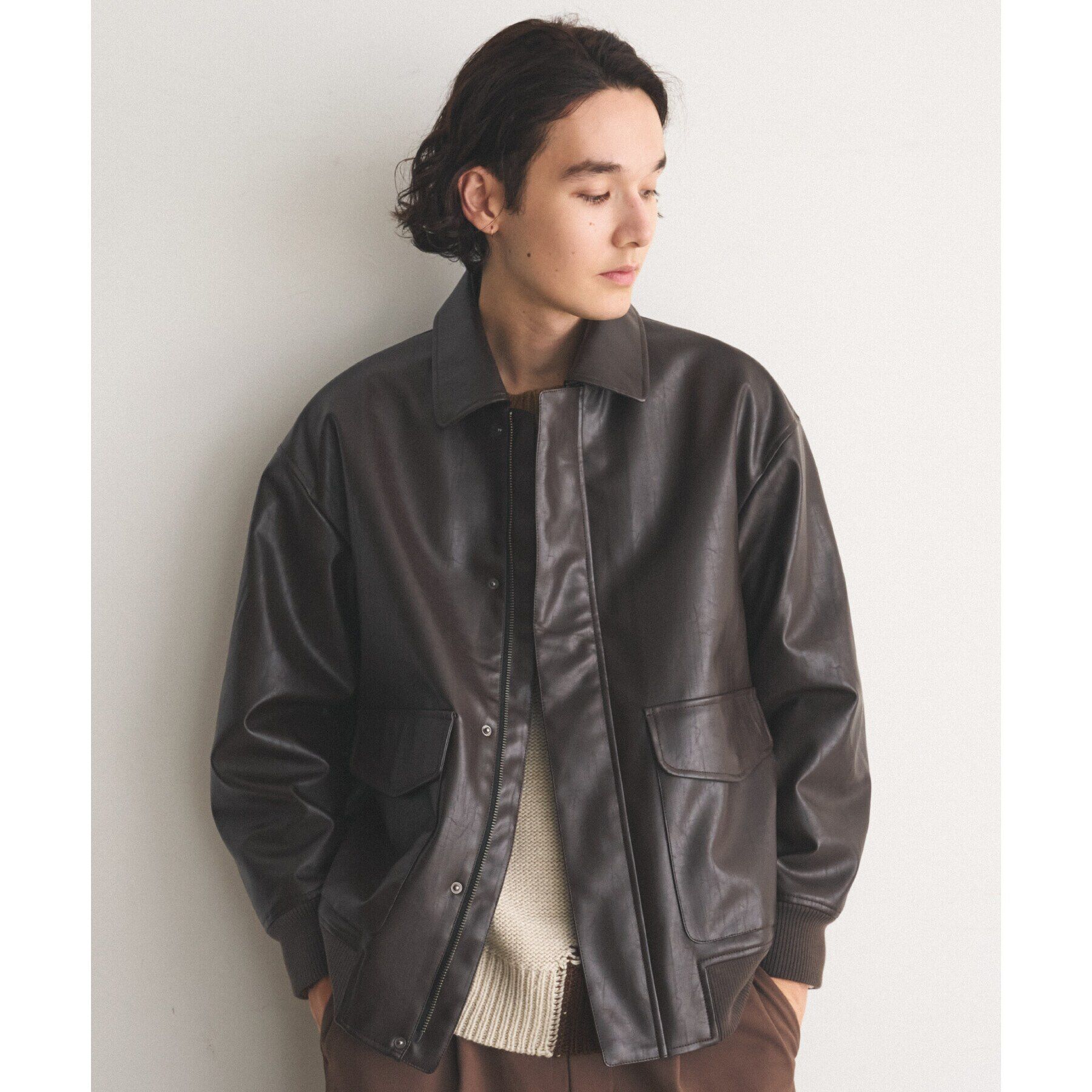 THE SHOP TK「ヴィンテージライクA2ブルゾン ビッグシルエット」|ブルゾン・スタジャン|