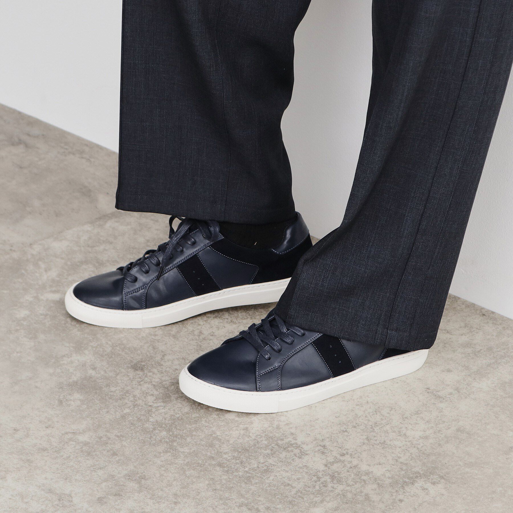 THE SHOP TK「レザー調シューレーススニーカー」|ビジネス・ドレスシューズ|