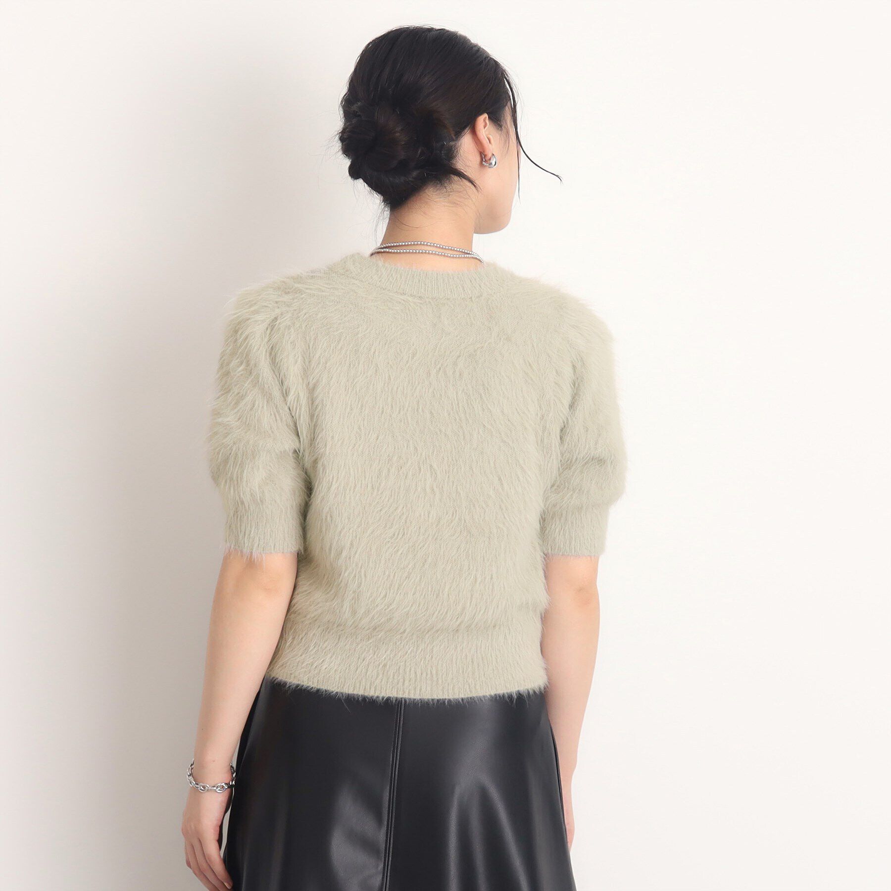 THE SHOP TK「【ヒルナンデス！で紹介】ふわふわフェザーニット /５分袖/腕周りカバー/洗える」|ニット・セーター|