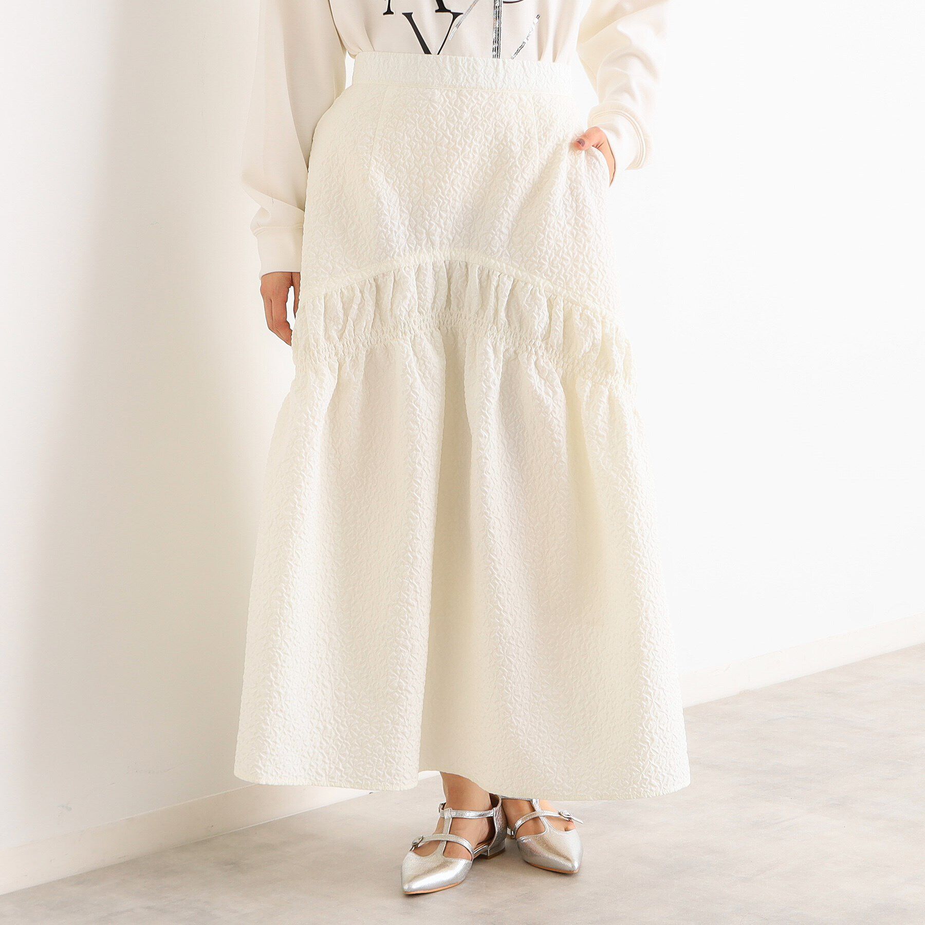 THE SHOP TK「ぽこぽこ切替スカート【洗濯機OK】」|スカート|