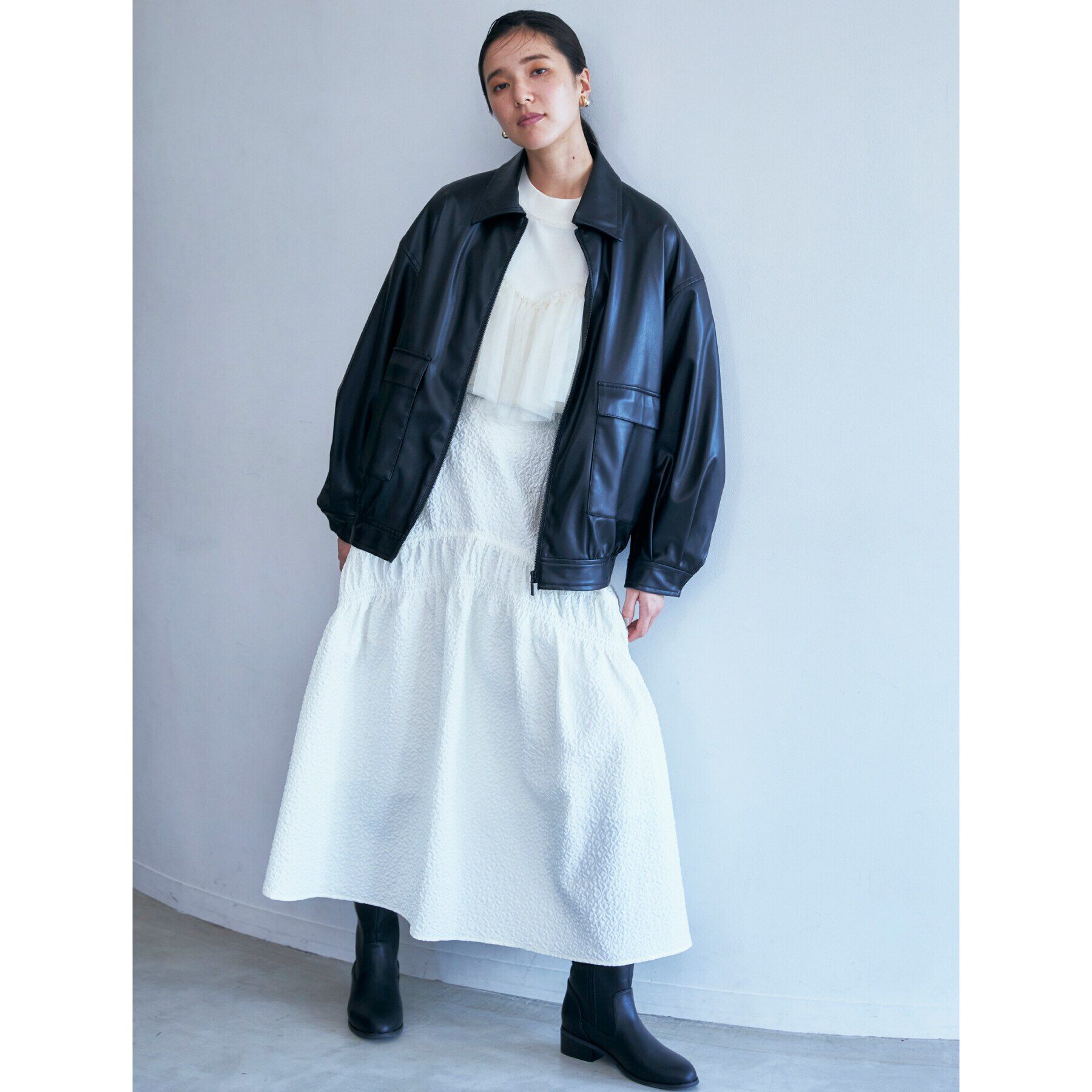 THE SHOP TK「ぽこぽこ切替スカート【洗濯機OK】」|スカート|