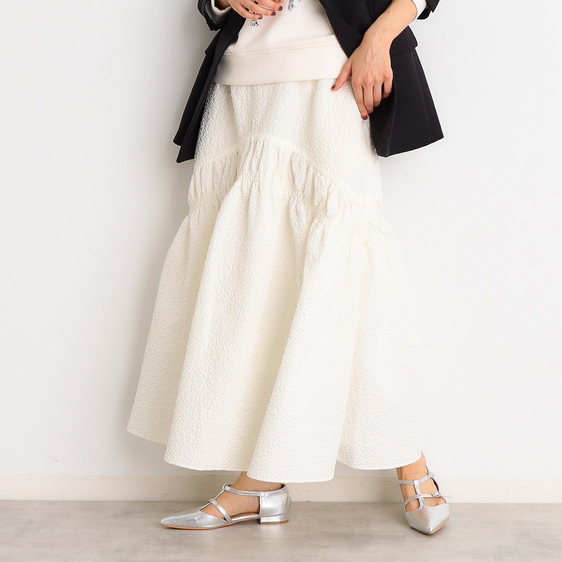 THE SHOP TK「ぽこぽこ切替スカート【洗濯機OK】」|スカート|