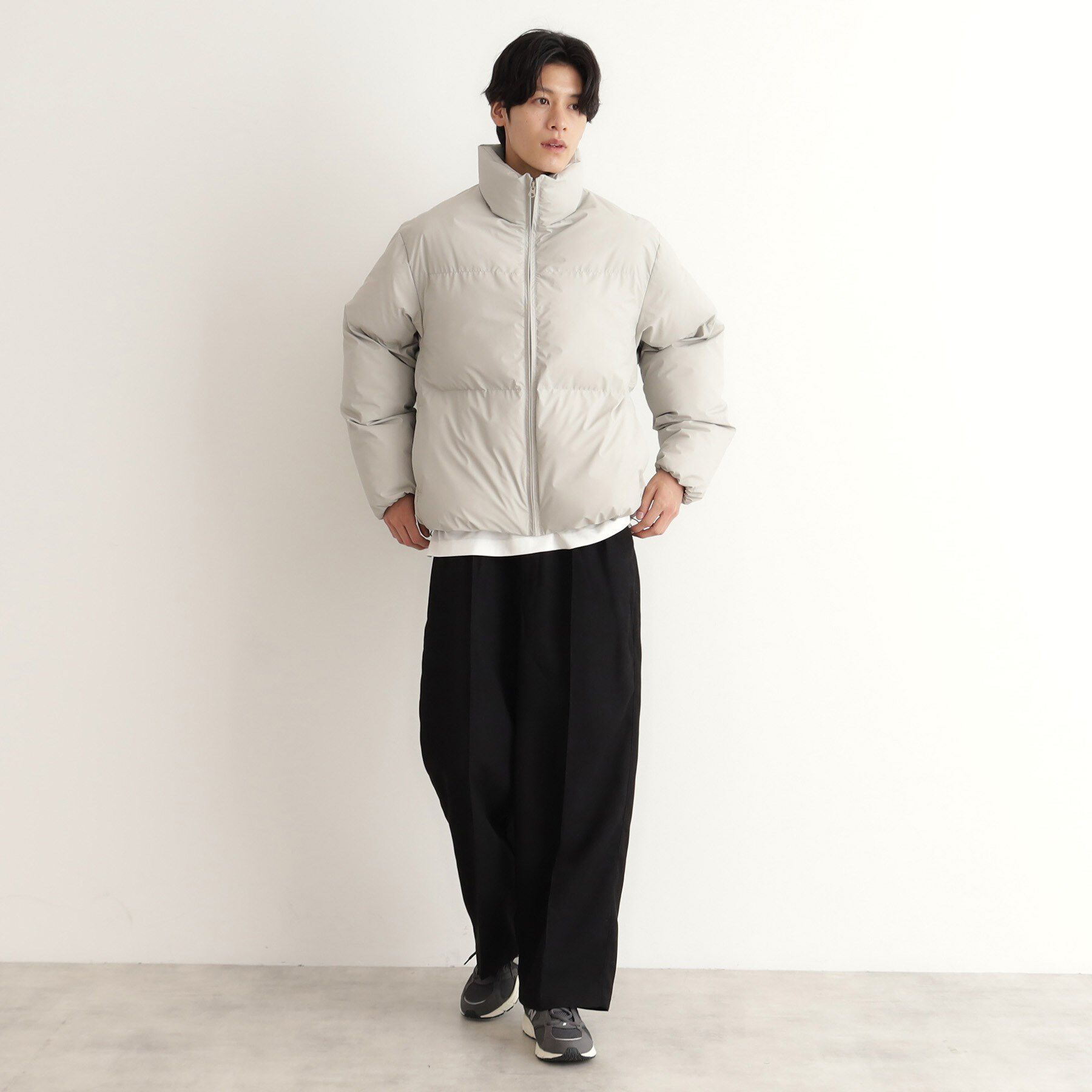 THE SHOP TK「スタンドネック中綿ジップブルゾン」|ダウン|