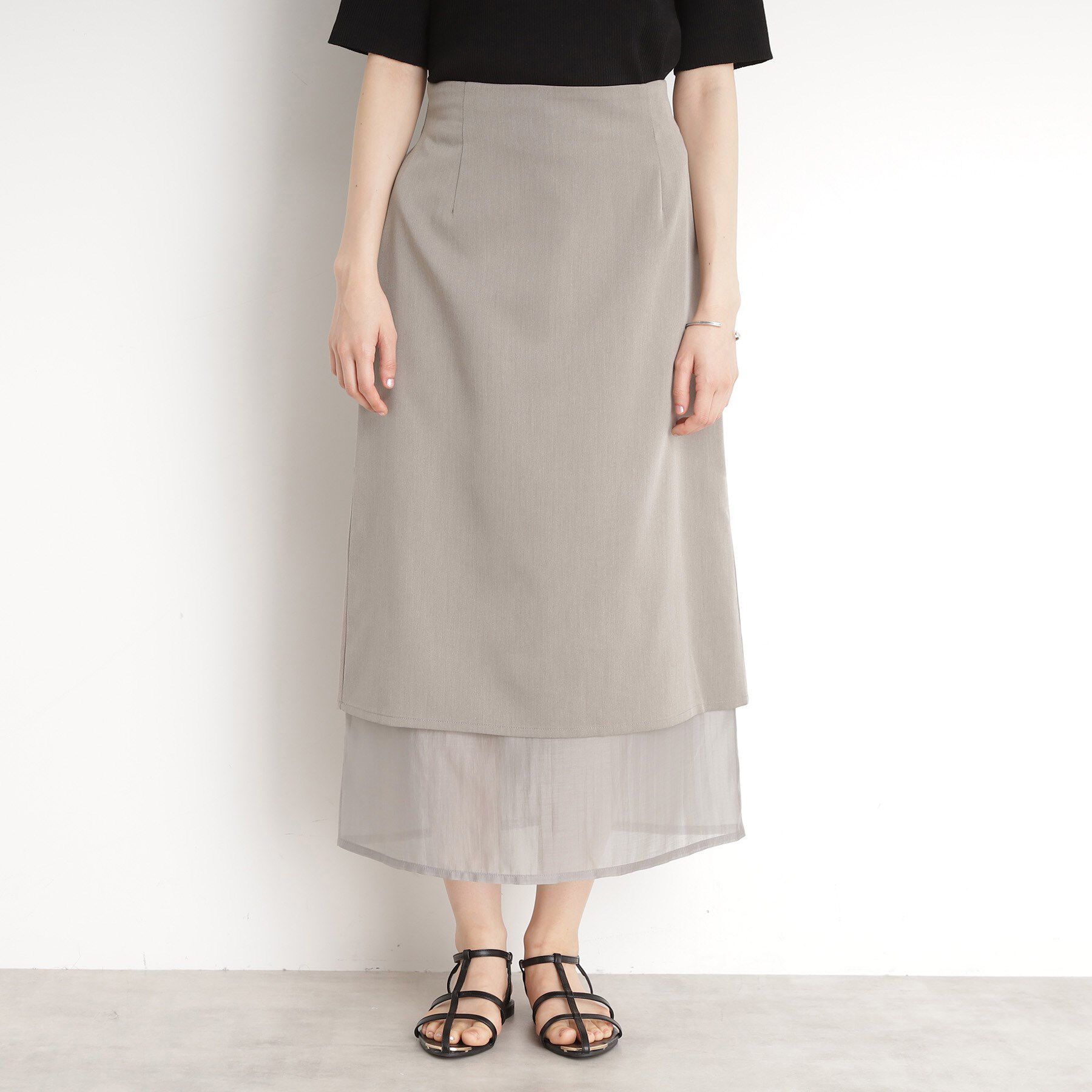 THE SHOP TK「裾シアーナロースカート【洗える】」|スカート|