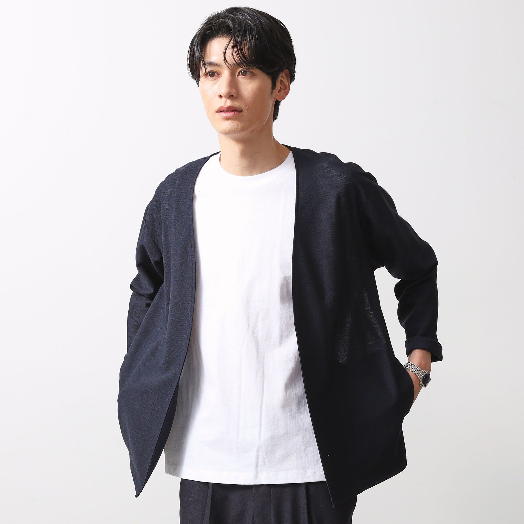 THE SHOP TK「シャリルジャージカーディガン 洗濯機OK/吸水速乾/イージーケア/セットアップ可」|カーディガン|