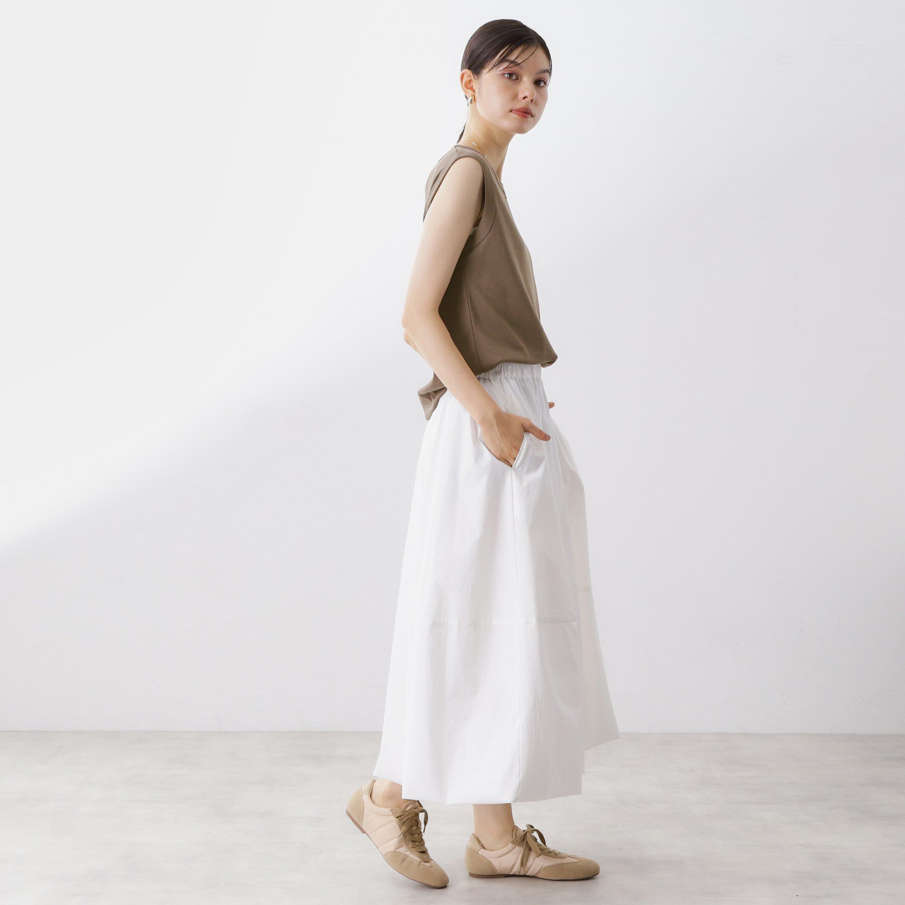 THE SHOP TK「【汗染み防止】ノースリーブTシャツ【洗濯機OK/UVケア】」|キャミソール|