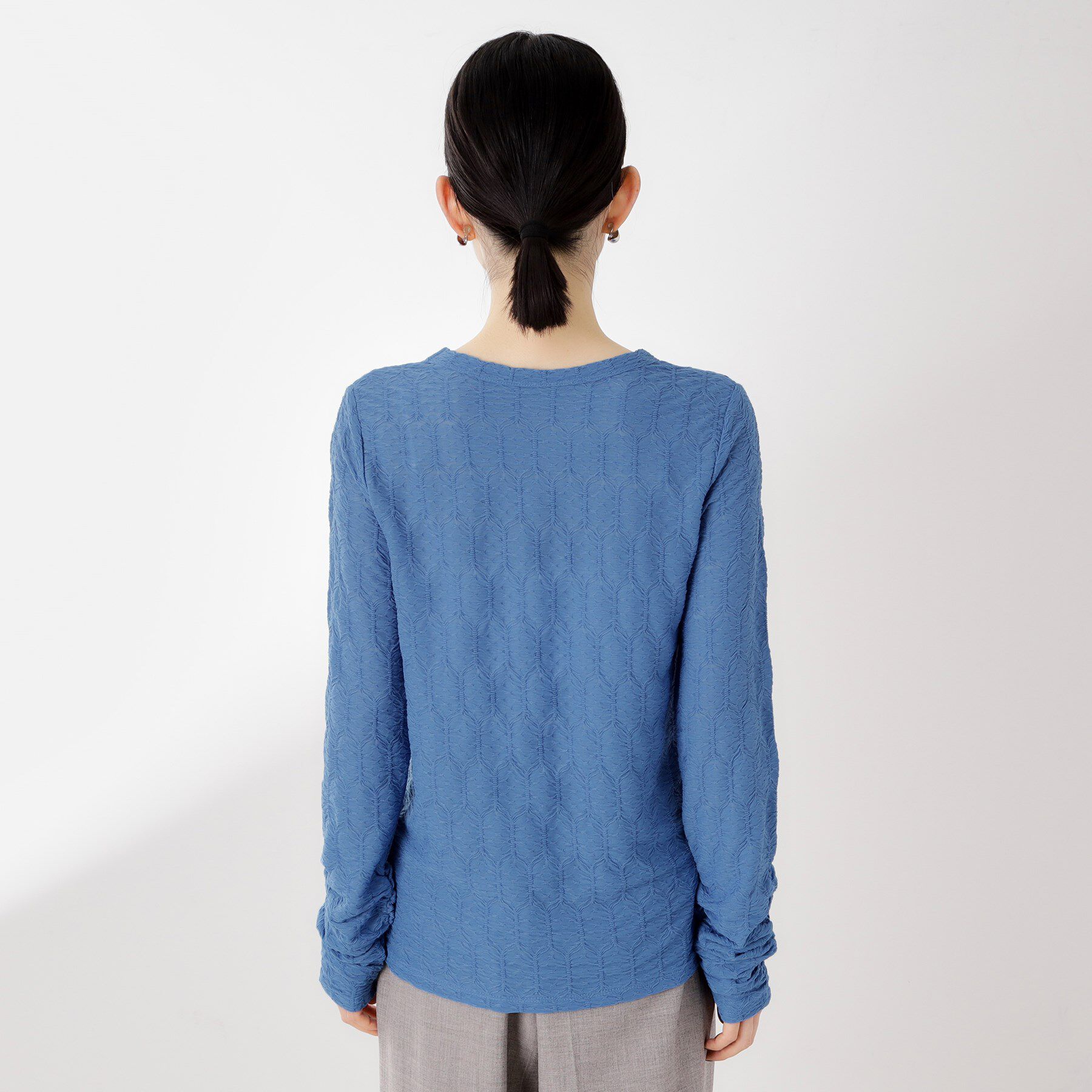 THE SHOP TK「ウェーブシアー袖クシュプルオーバー【洗濯機OK】」|Tシャツ・カットソー|