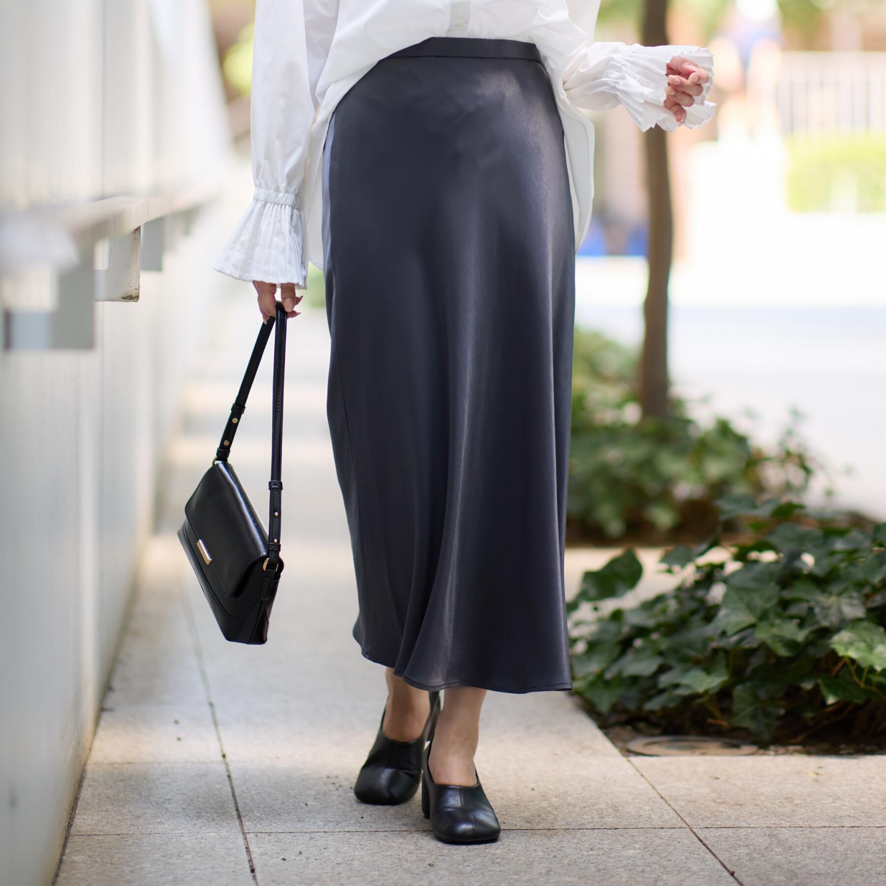 THE SHOP TK「サテンAラインスカート【洗える】」|スカート|