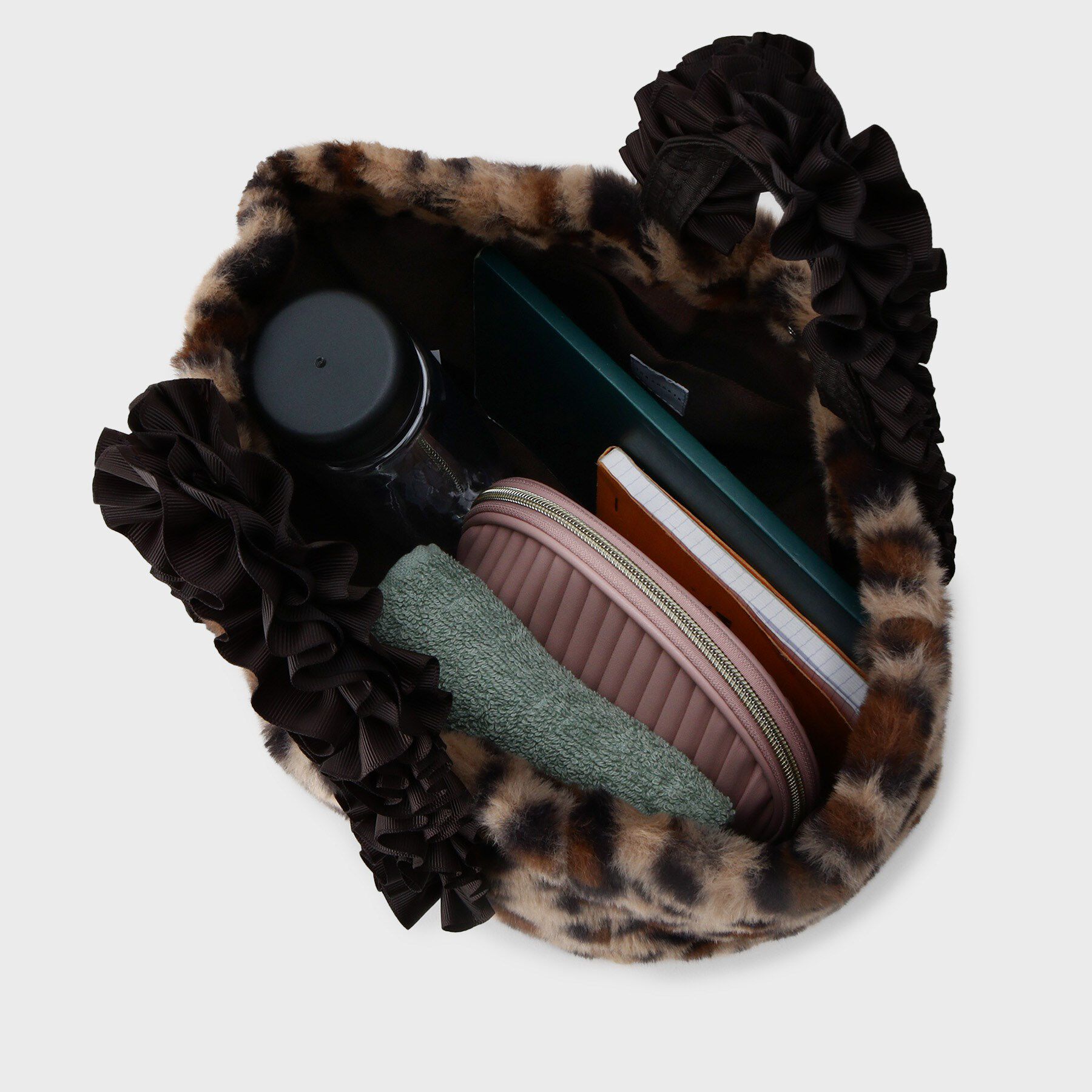 THE SHOP TK「フリルハンドルフェイクファーバッグ」|トートバッグ|