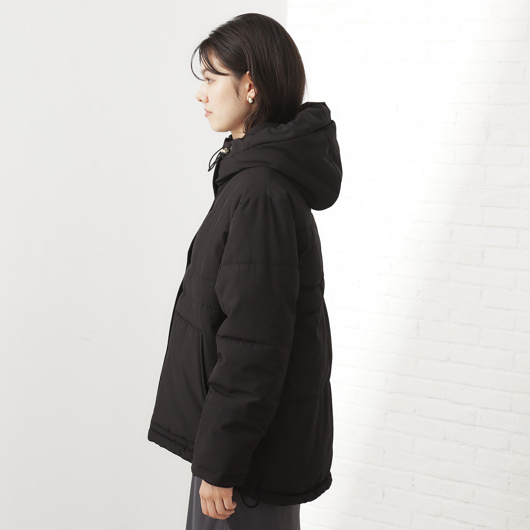 THE SHOP TK「【すっきり見えシルエット】上品ふわもこ中綿ブルゾン」|ダウン|