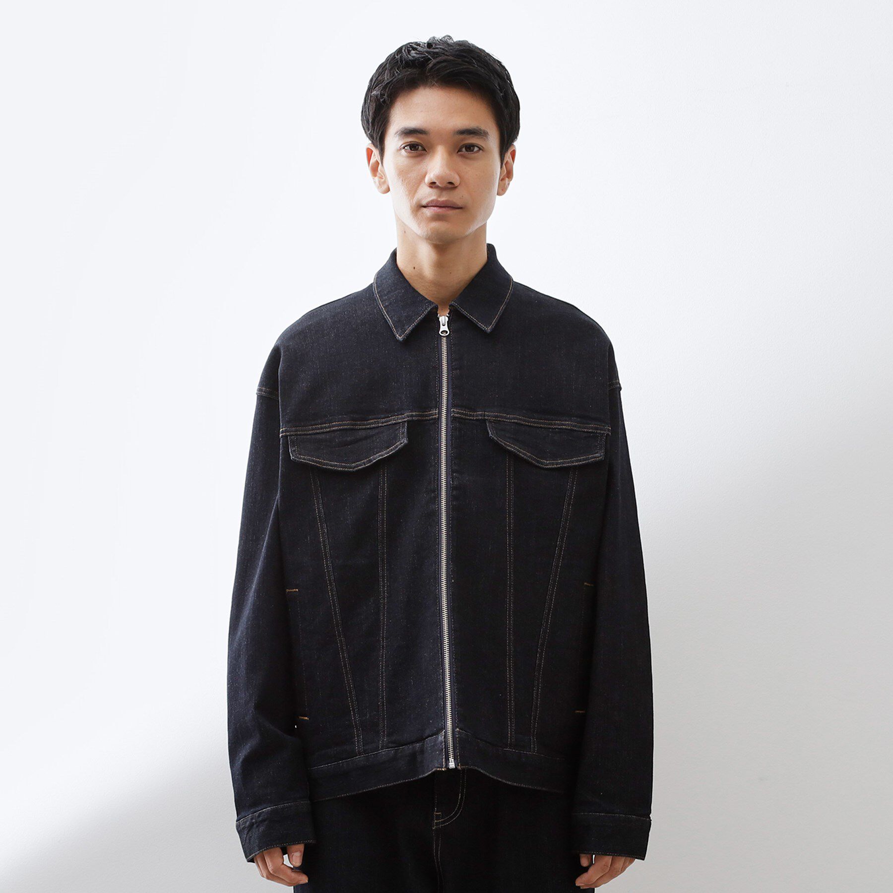 THE SHOP TK「コットンデニムブルゾン 【セットアップ可】」|デニムジャケット|