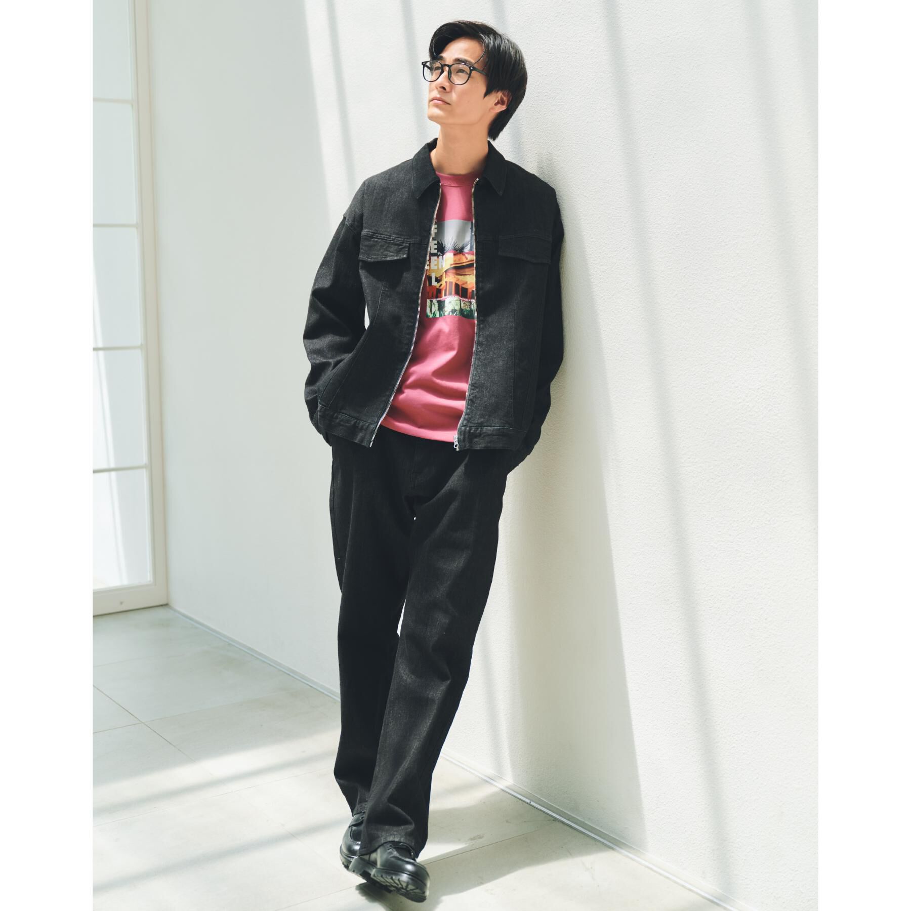 THE SHOP TK「コットンデニムブルゾン 【セットアップ可】」|デニムジャケット|