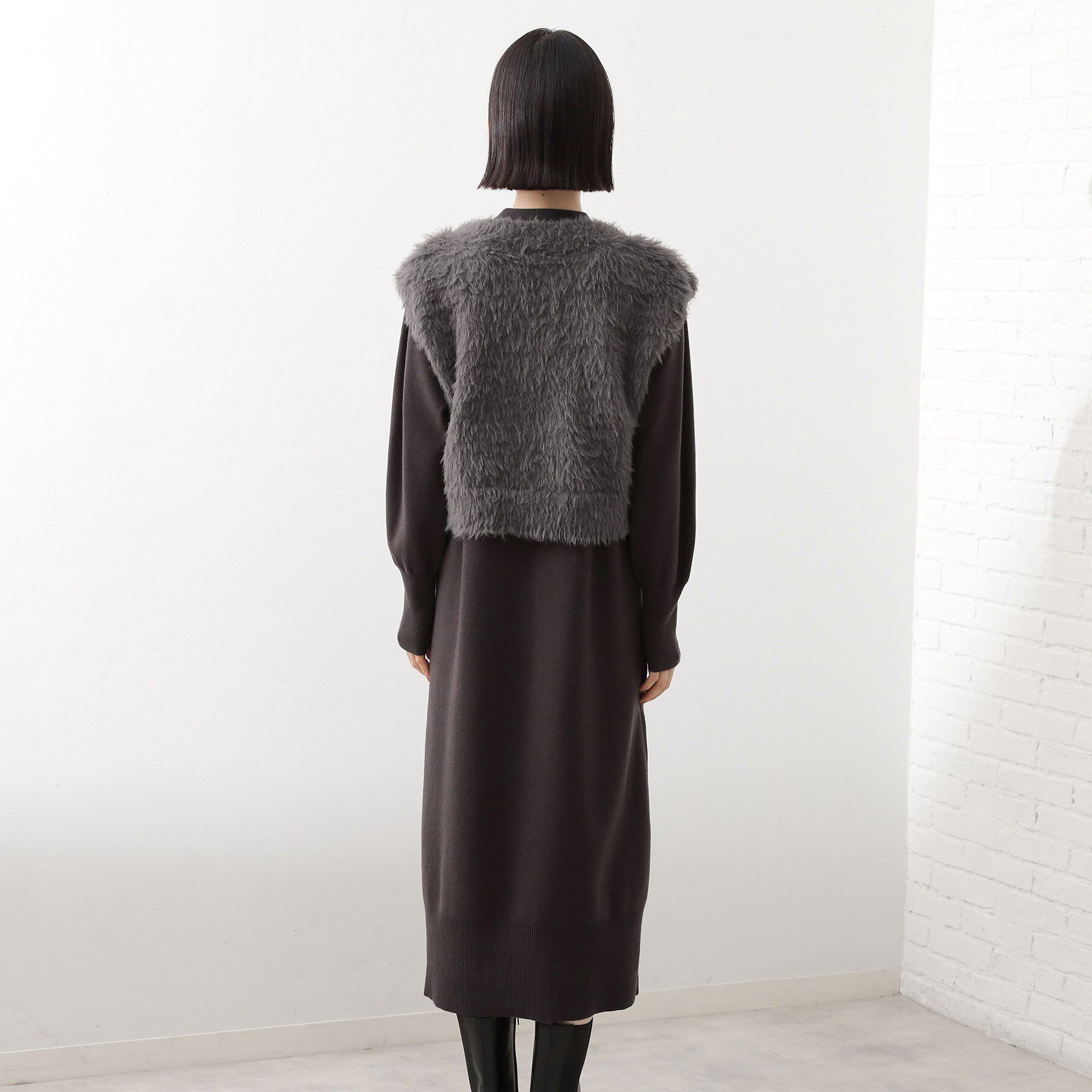 THE SHOP TK「優秀ふわふわベスト＆ニットワンピース【毛玉になりにくい/静電気防止/洗える】」|ワンピース|