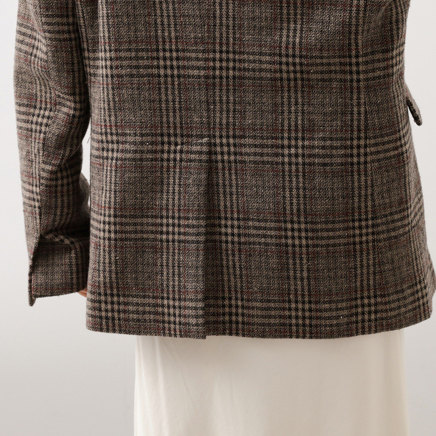 THE SHOP TK「【洗えるアウター】ヘリンボーン＆チェック柄ジャケット」|テーラードジャケット|