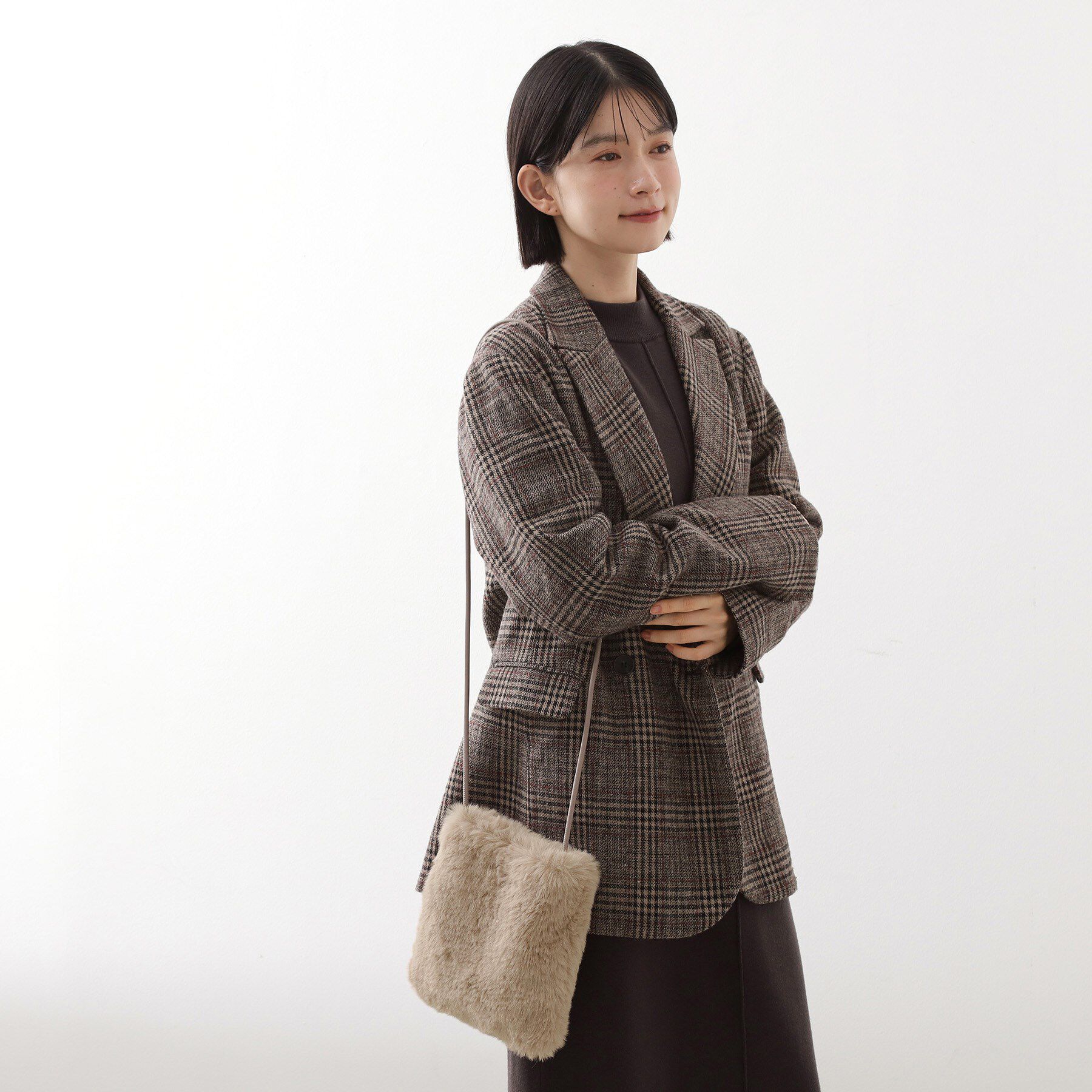 THE SHOP TK「フェイクファーショルダーミニバッグ」|ショルダー・メッセンジャー|