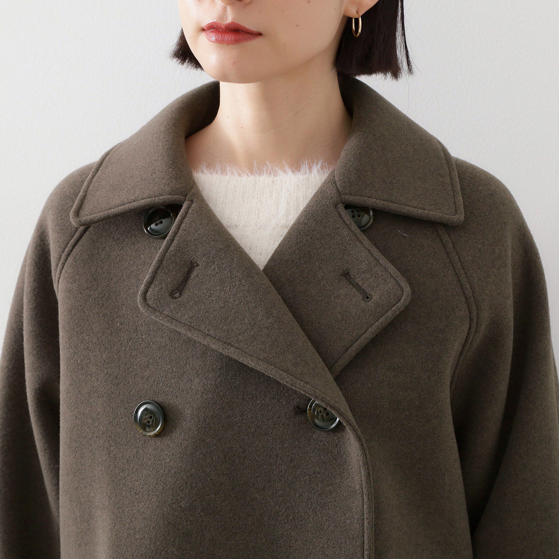 THE SHOP TK「柔らかで大人上品 ジャージメルトンPコート」|ピーコート|