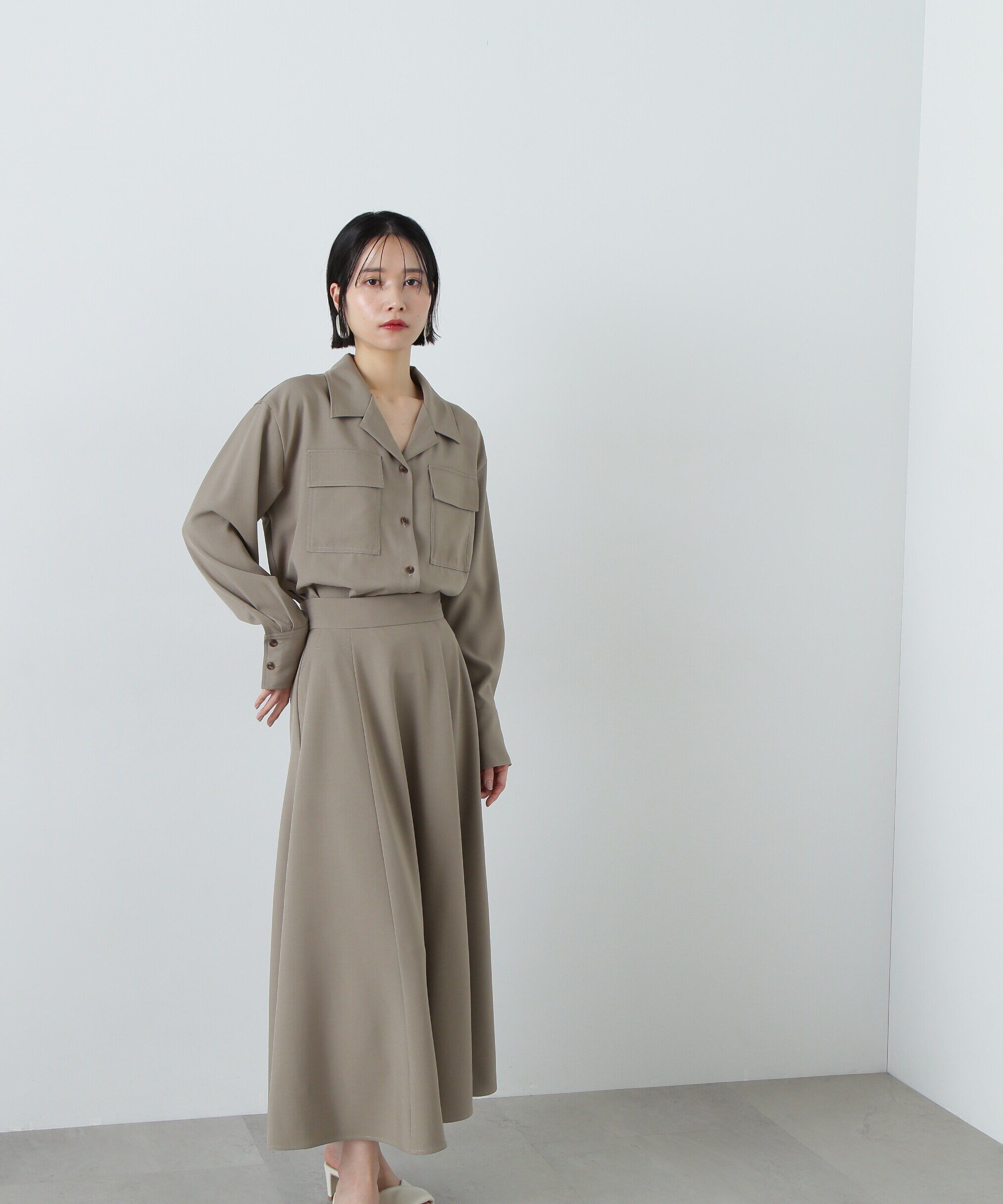  「シャツドッキングワンピース」|ワンピース|