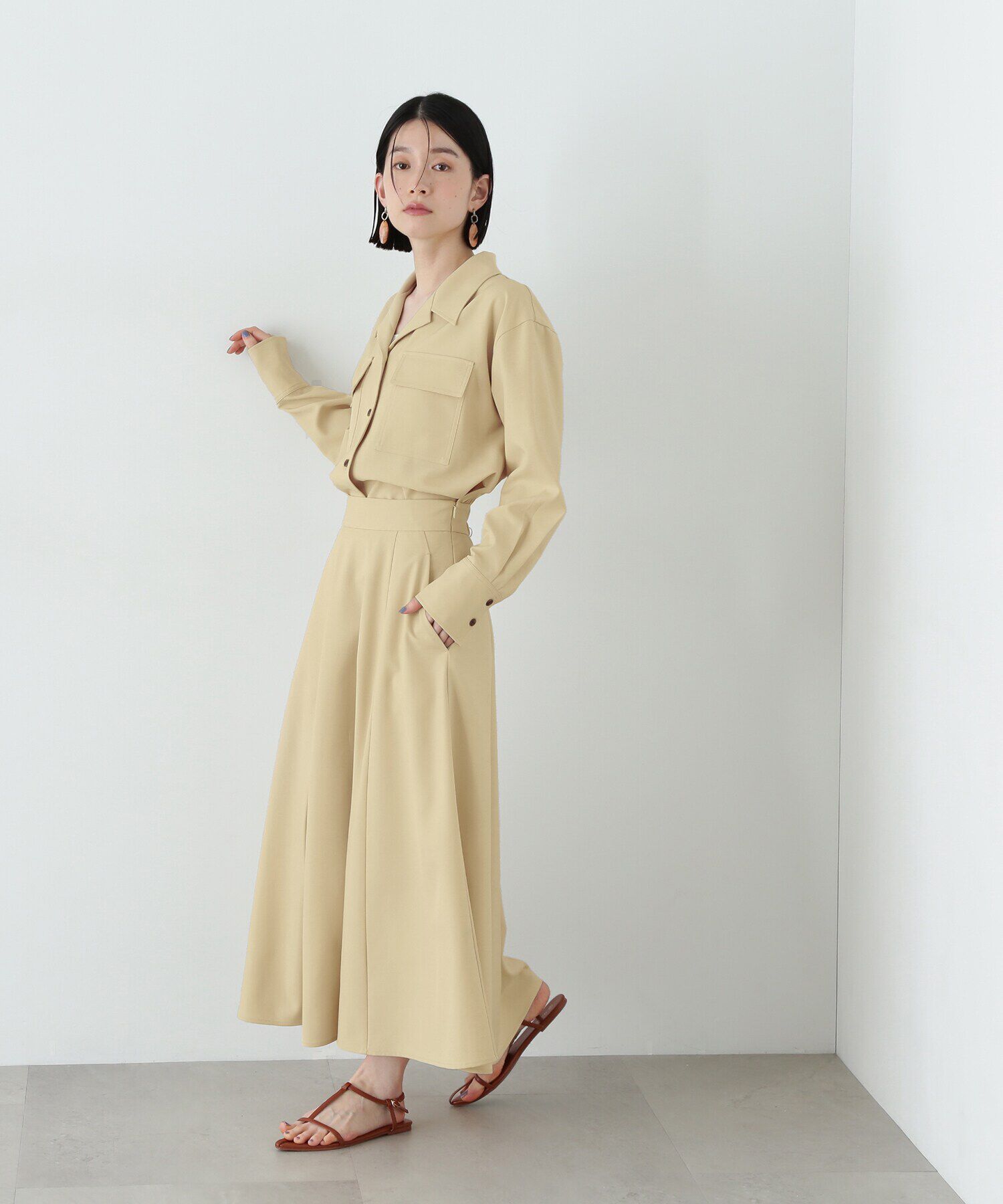  「シャツドッキングワンピース」|ワンピース|