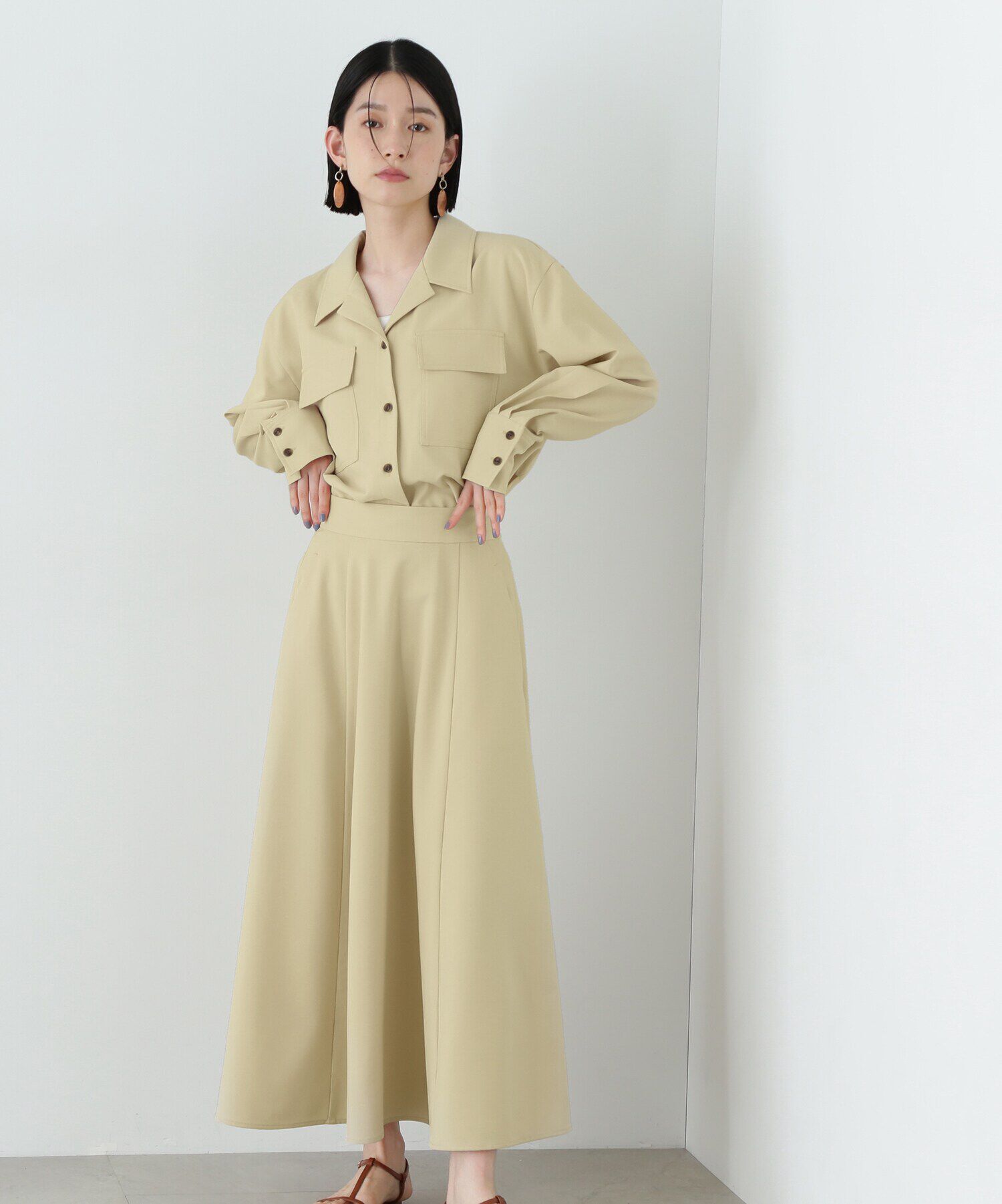  「シャツドッキングワンピース」|ワンピース|