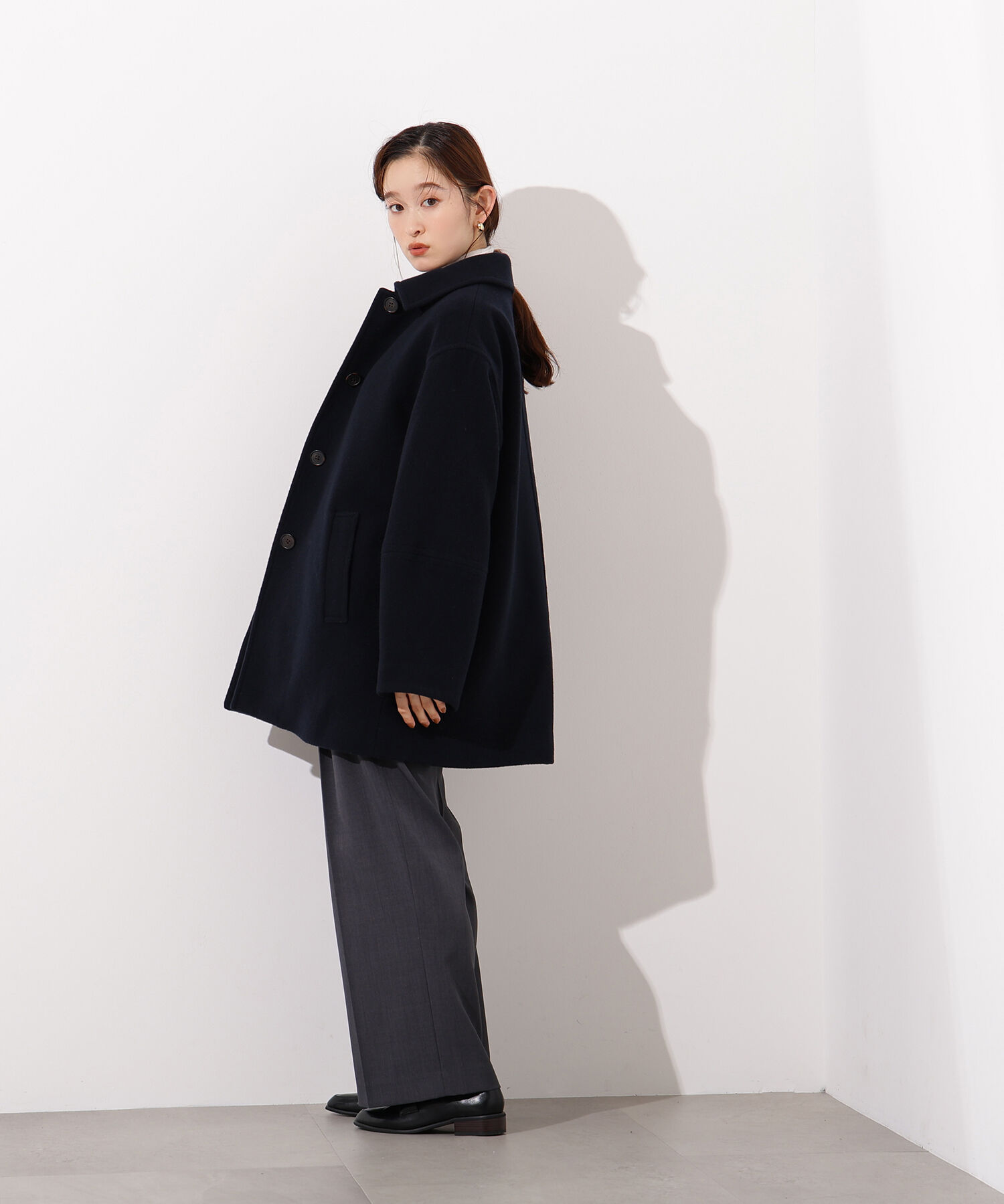  「ステンカラーミディコート」|ブルゾン・スタジャン|