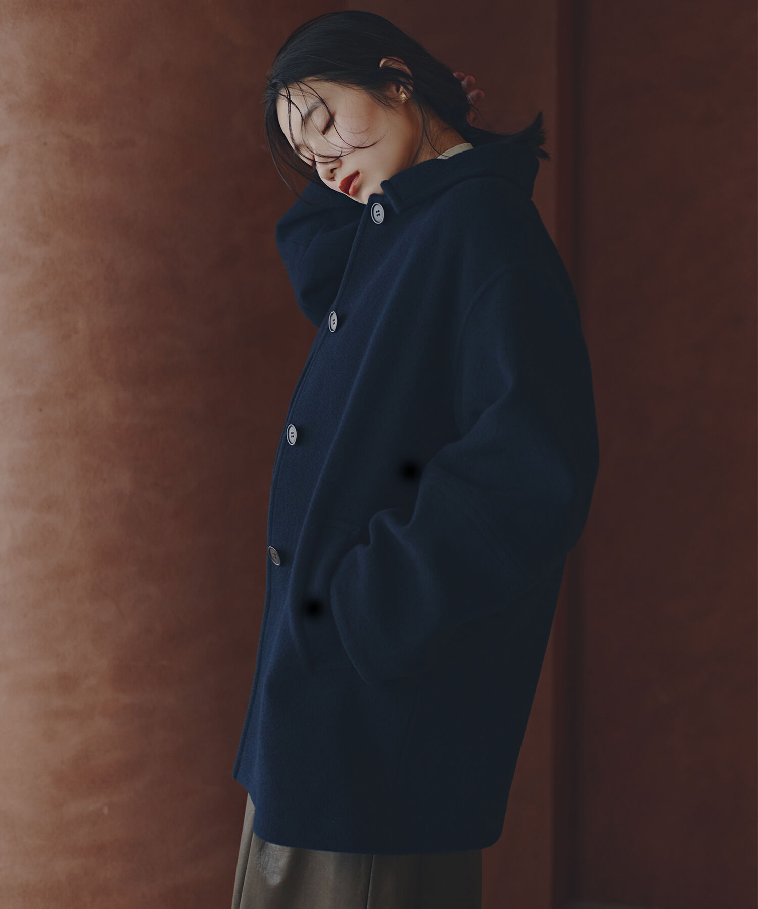  「ステンカラーミディコート」|ブルゾン・スタジャン|