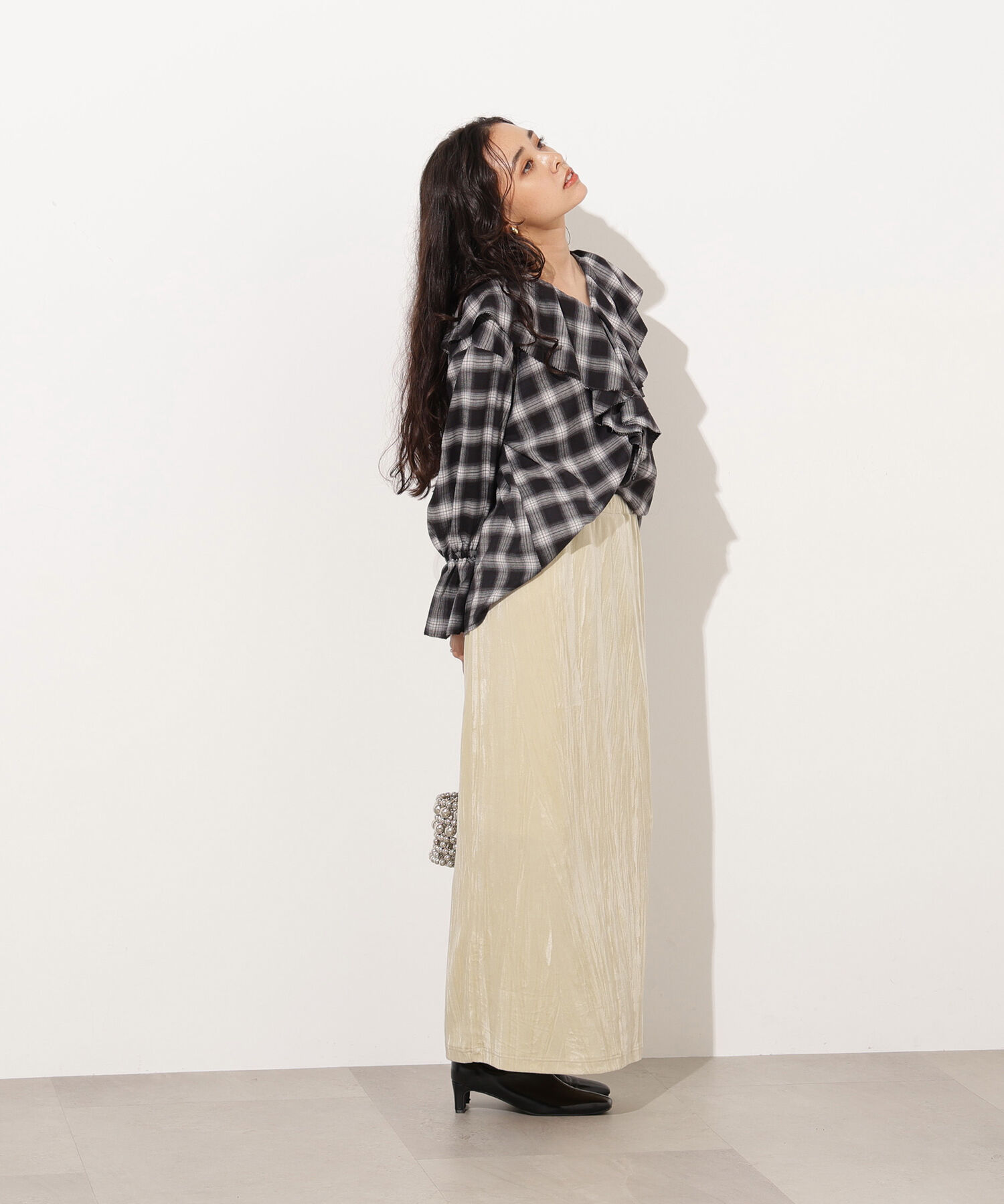  「ベロアナローマキシスカート」|スカート|