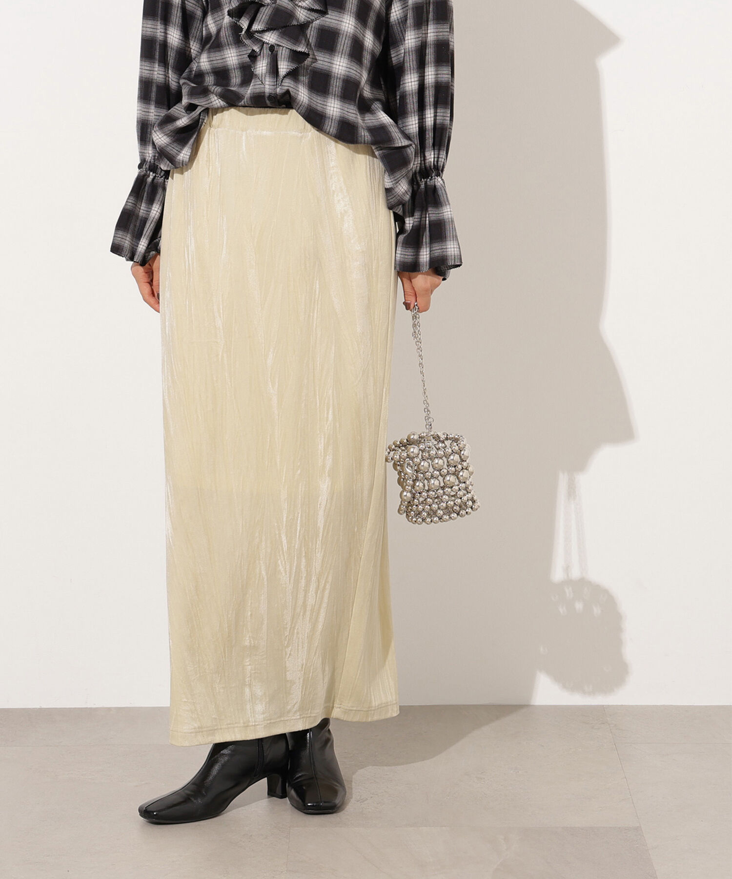  「ベロアナローマキシスカート」|スカート|