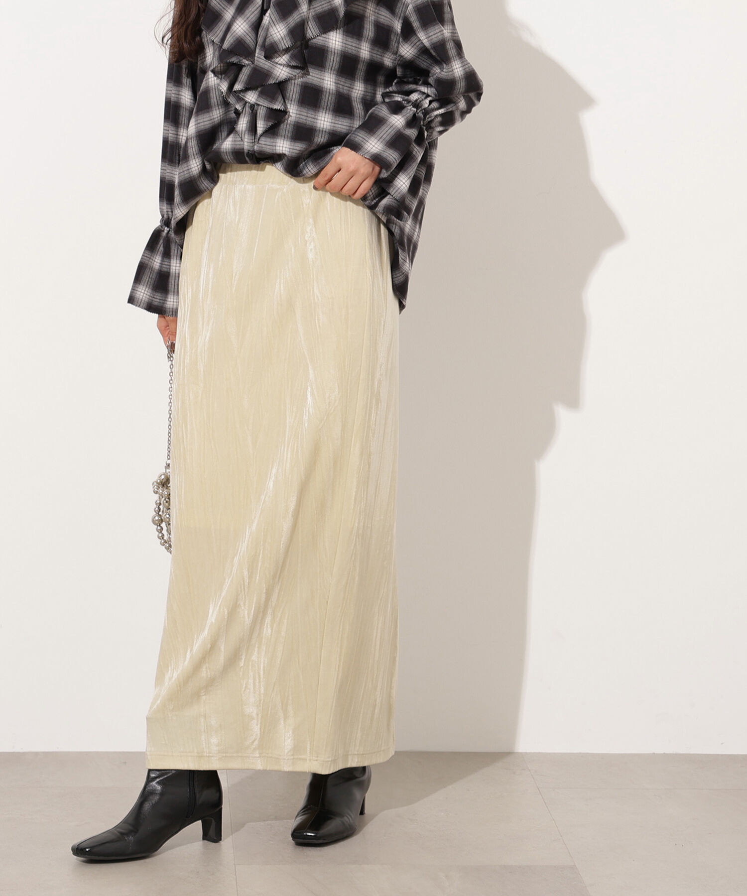  「ベロアナローマキシスカート」|スカート|