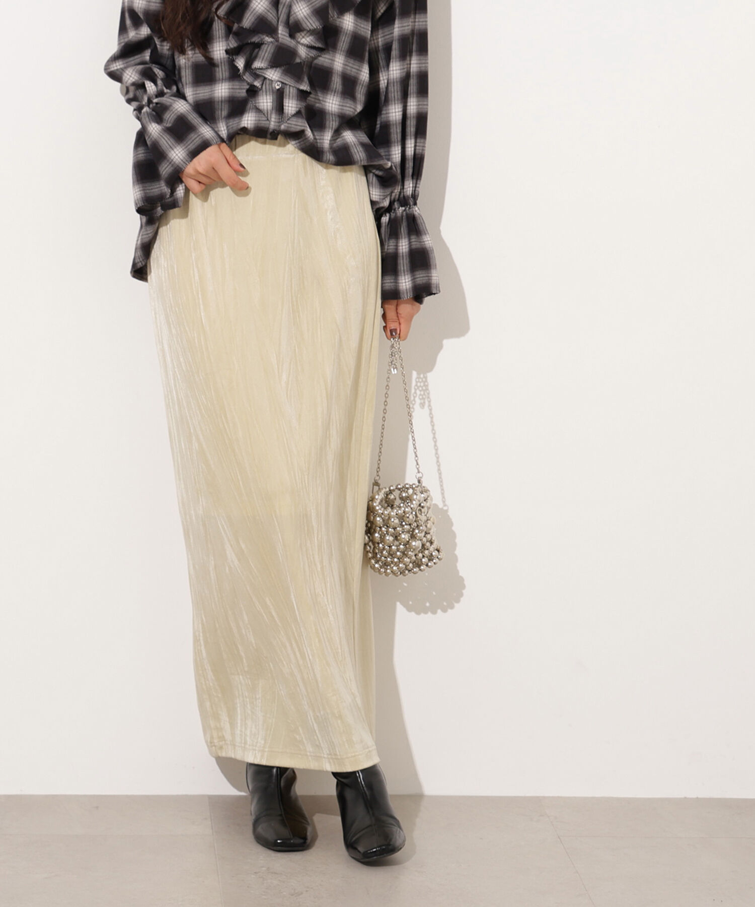  「ベロアナローマキシスカート」|スカート|