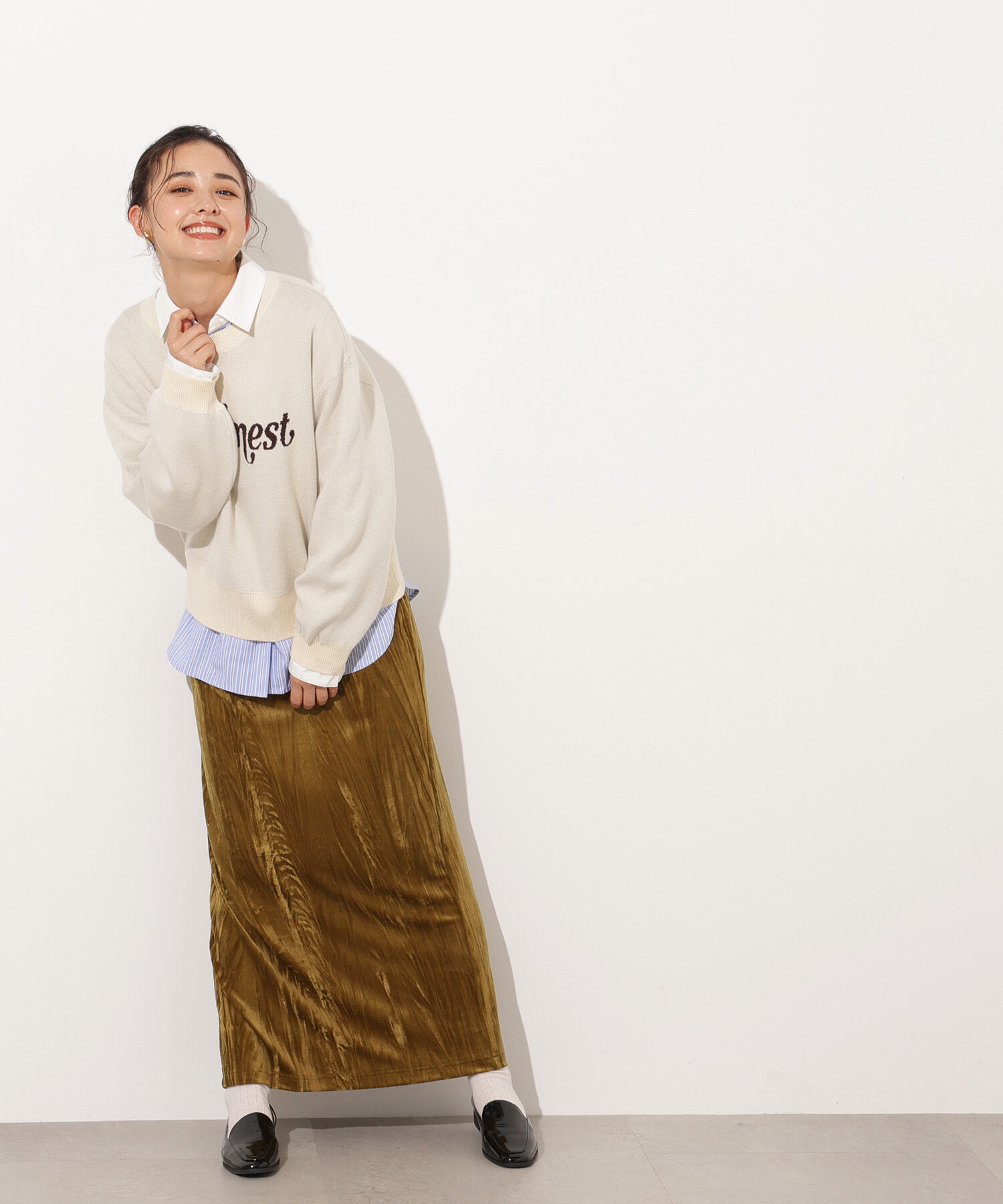  「ベロアナローマキシスカート」|スカート|