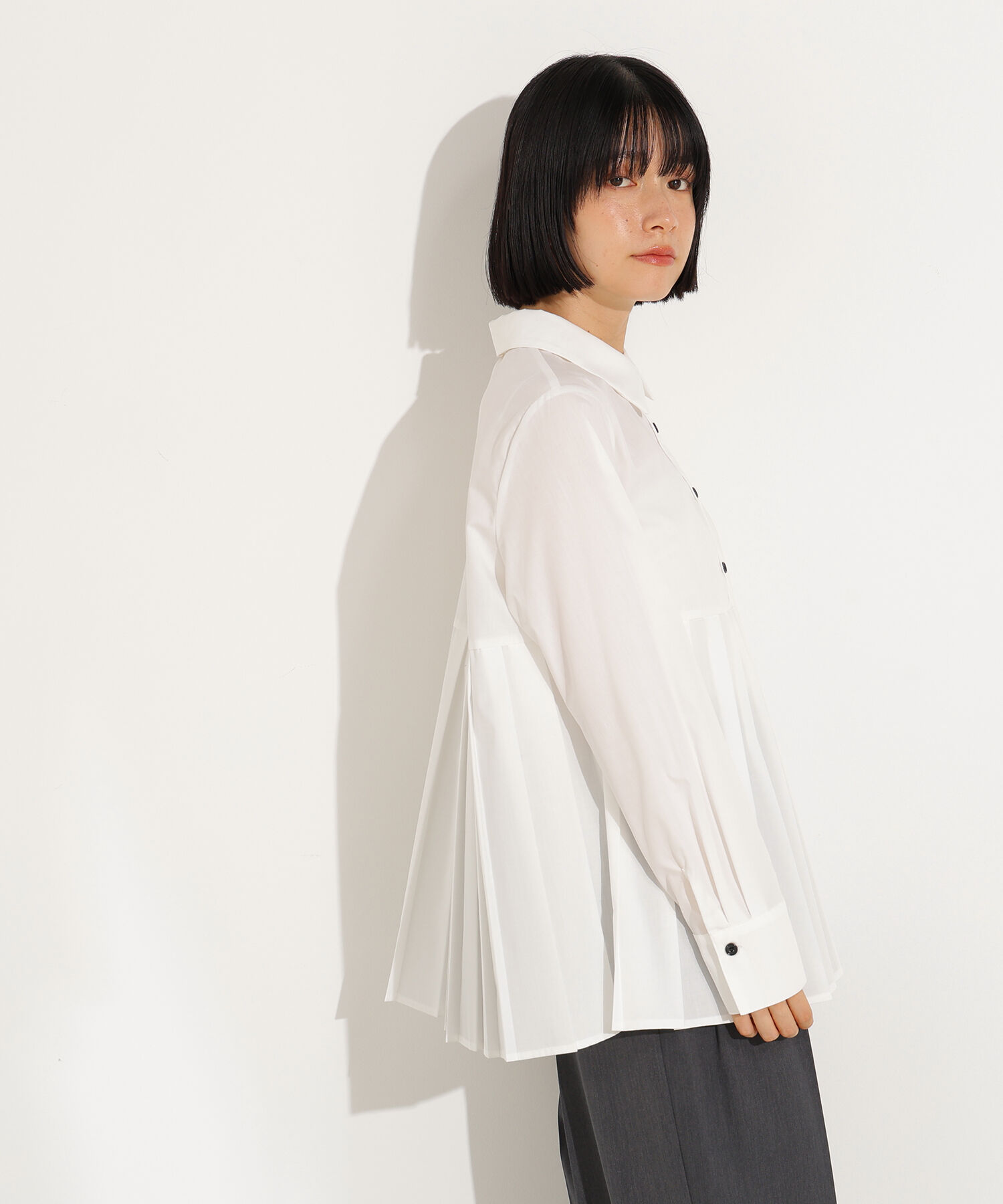  「プリーツペプラムブラウス」|シャツ・ブラウス|